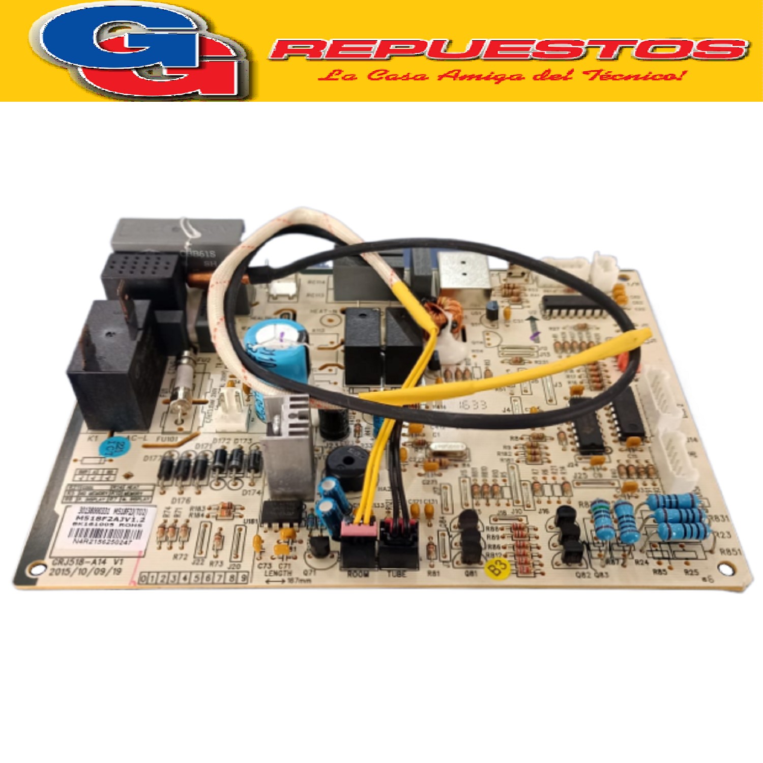 PLAQUETA AIRE ACONDICIONADO SPLIT SANYO M518F2J(TO2)  ORIGI  NAL MAIN BOARD CON SENSORES M518F2J(TO) SANYO, PHILCO, ATMA, MIDEA, RANSER, PANANSONIC, SIAM M518F2AJV1.2 BK161005 Cod Origen: 8-30138000331
