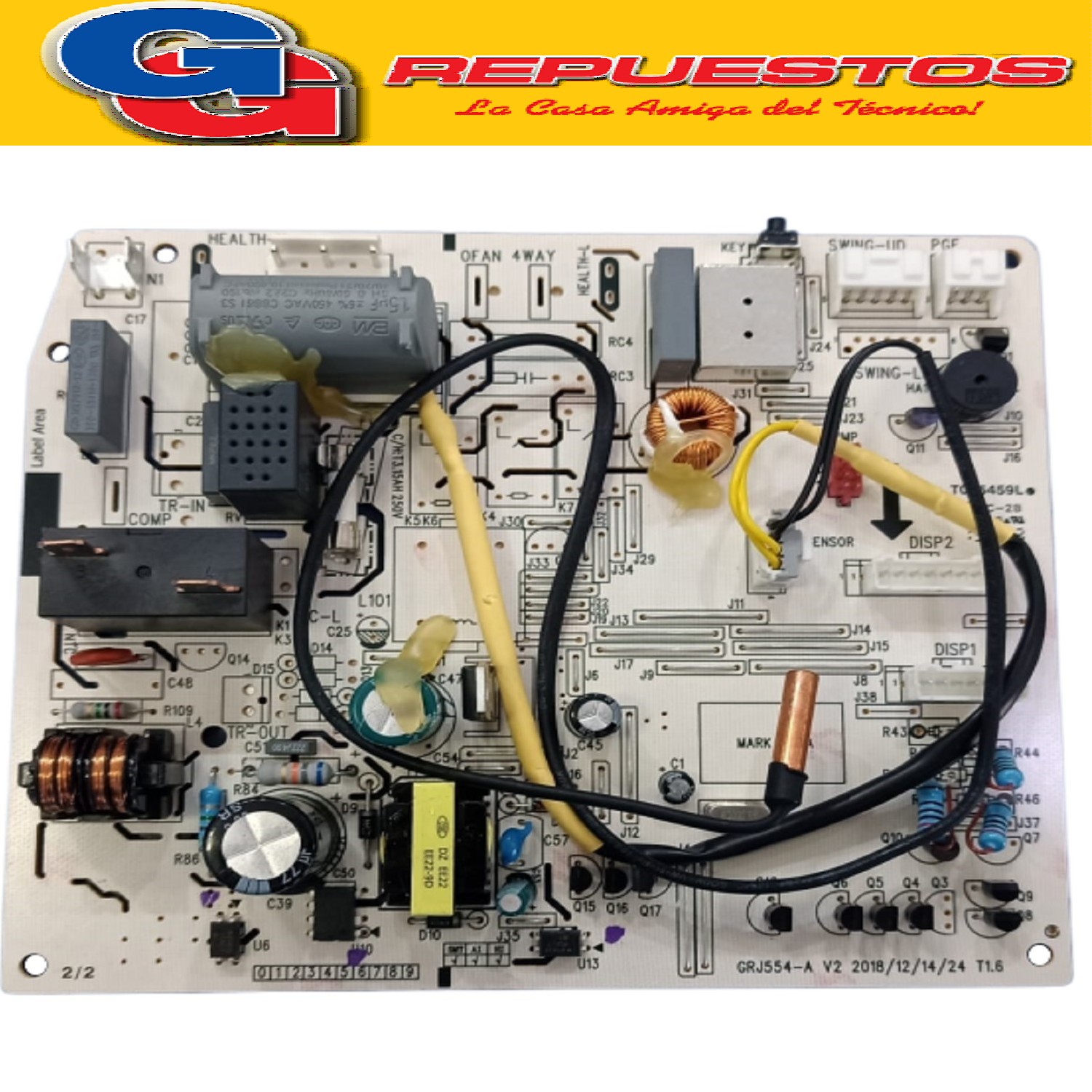 PLAQUETA AIRE ACONDICIONADO SPLIT SANYO M554F1QBTJ  30135000 113 MAIN BOARD CON SENSORES SANYO M554F1QBTJ SANYO, PHILCO, ATMA, SIAM, MIDEA, PANASONIC, RANSER Cod Origen: 8-30135000113