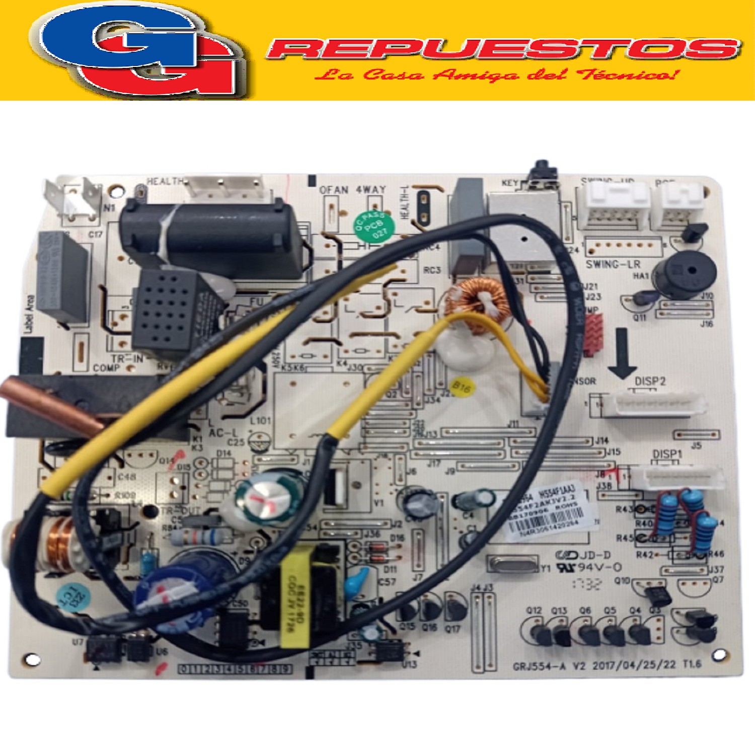 PLAQUETA AIRE ACONDICIONADO SPLIT SANYO M554F1AAJ 30135964   ORIGINAL MAIN BOARD CON SENSORES M554F1AAJ M554F2AKJV2.2 BB170906 SANYO, PHILCO, ATMA, MIDEA, RANSER, PANANSONIC, SIAM GRJ554-A V2 Cod Origen: 8-30135964