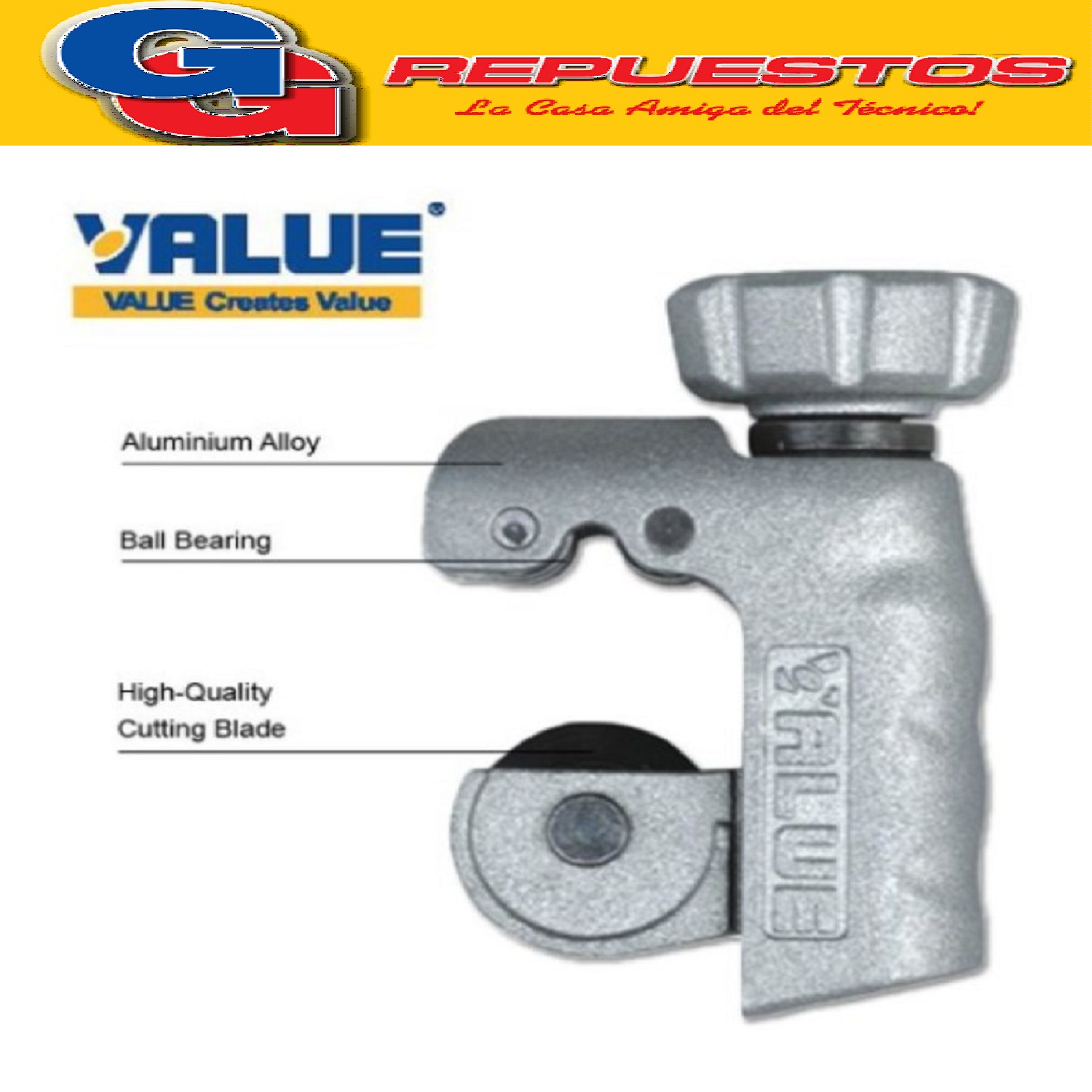 MINICORTADORA DE CAÑO VALUE VTC-19 - 1/8 a 3/4 - / CORTADORA DE CAÑO - MINICORTADORA