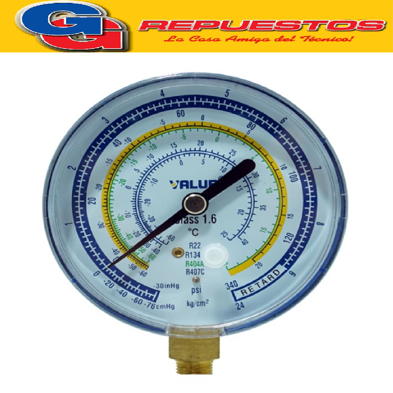 MANOMETRO DE BAJA VALUE PARA GAS R22 / R134A / R404A R407C - d80 - 342260402