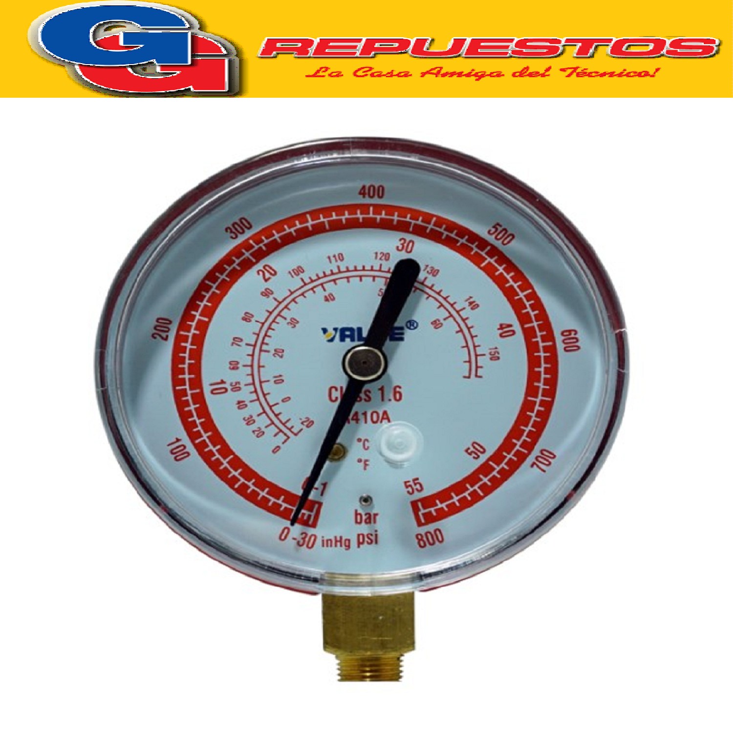 MANOMETRO DE ALTA VALUE PARA GAS R410A VGM2 -d80- 342260101