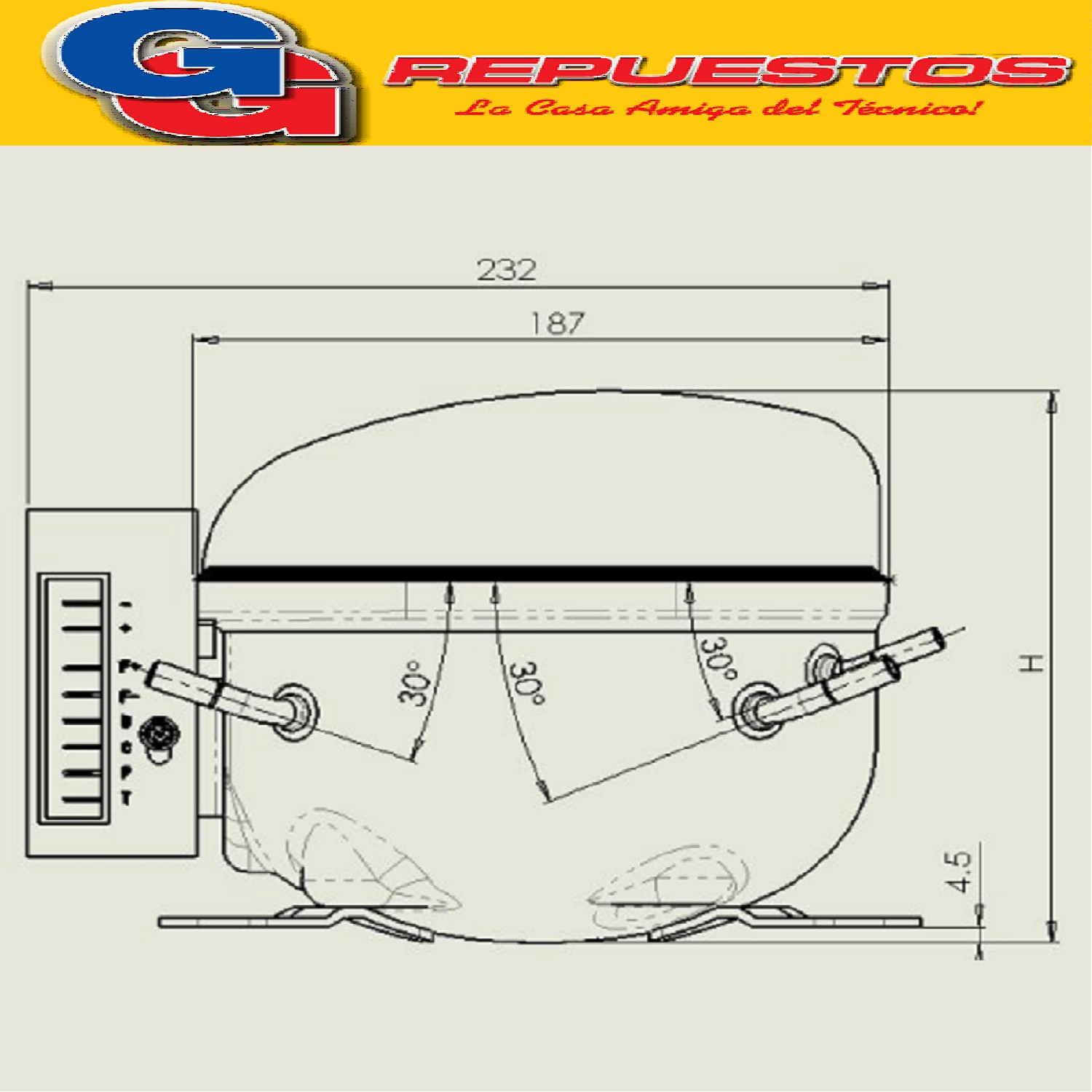 MOTOCOMPRESOR BLUESTAR 12/24V MX-QDZH50G 87 W PARA GAS R134A / 5CM3 DESPLAZAMIENTO - 2000 RPM / PARA HELADERAS DE MOTORHOME, CARRIBARES Y CASAS RODANTES