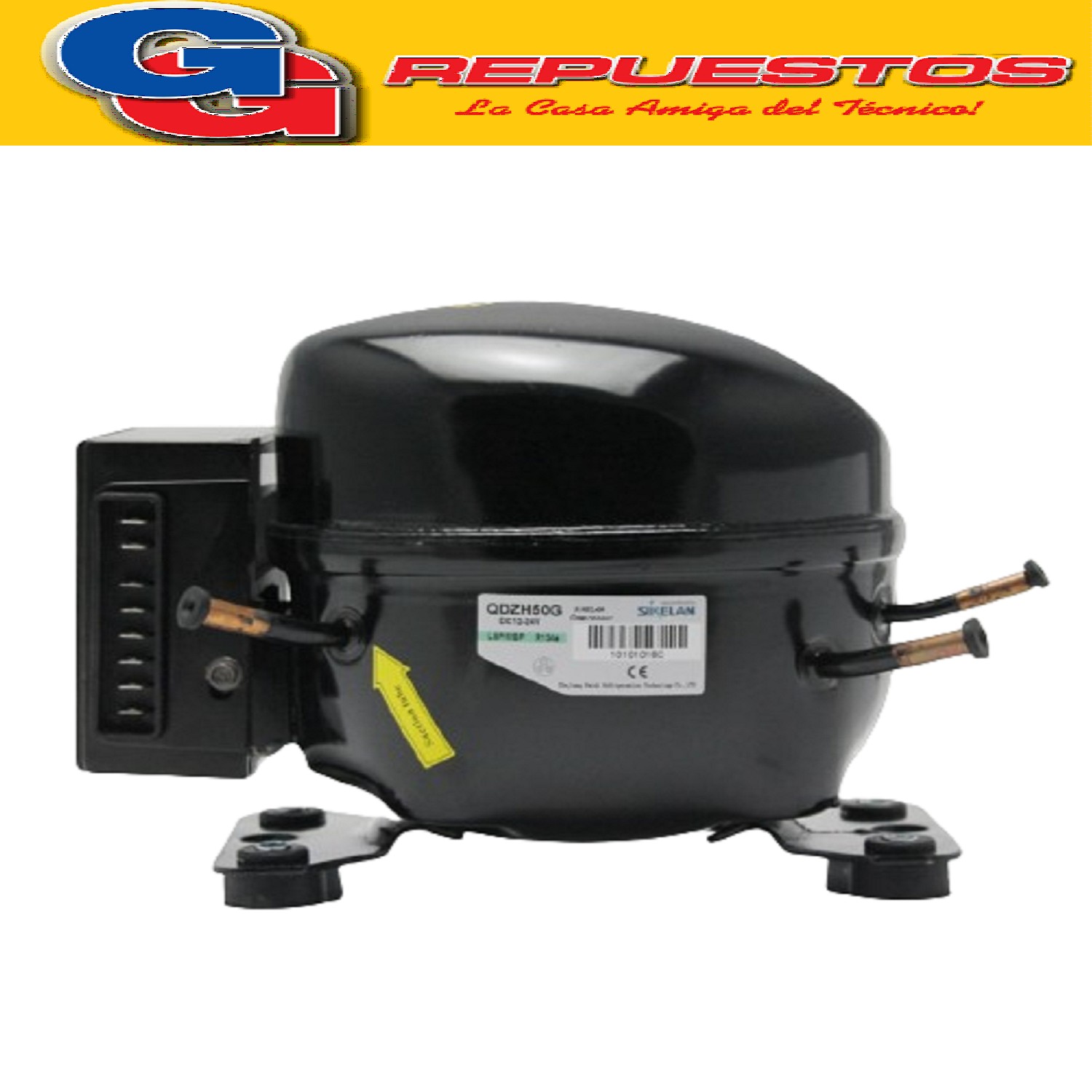 MOTOCOMPRESOR BLUESTAR 12/24V MX-QDZH50G 87 W PARA GAS R134A / 5CM3 DESPLAZAMIENTO - 2000 RPM / PARA HELADERAS DE MOTORHOME, CARRIBARES Y CASAS RODANTES