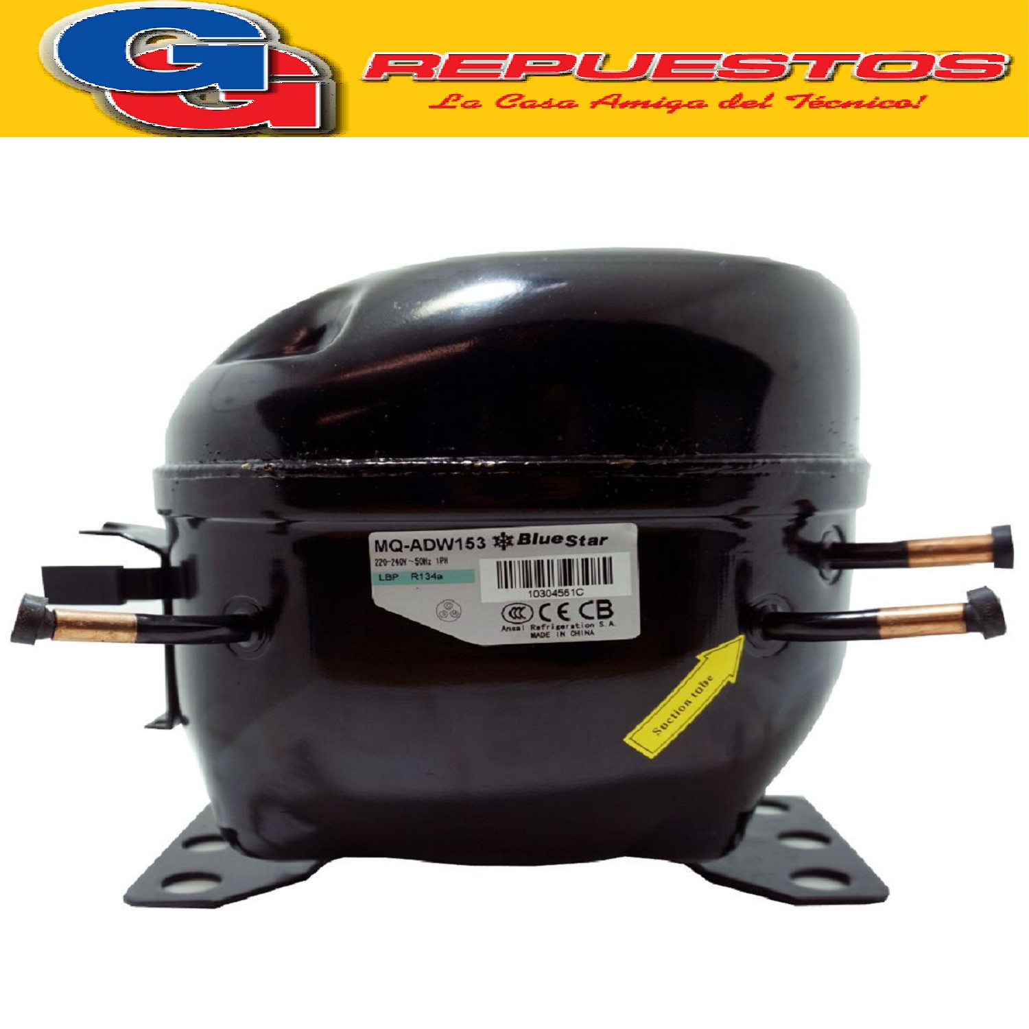 MOTOCOMPRESOR BLUESTAR 1/2 MQ-ADW153 R134 380W - 220V / 50hz 2A