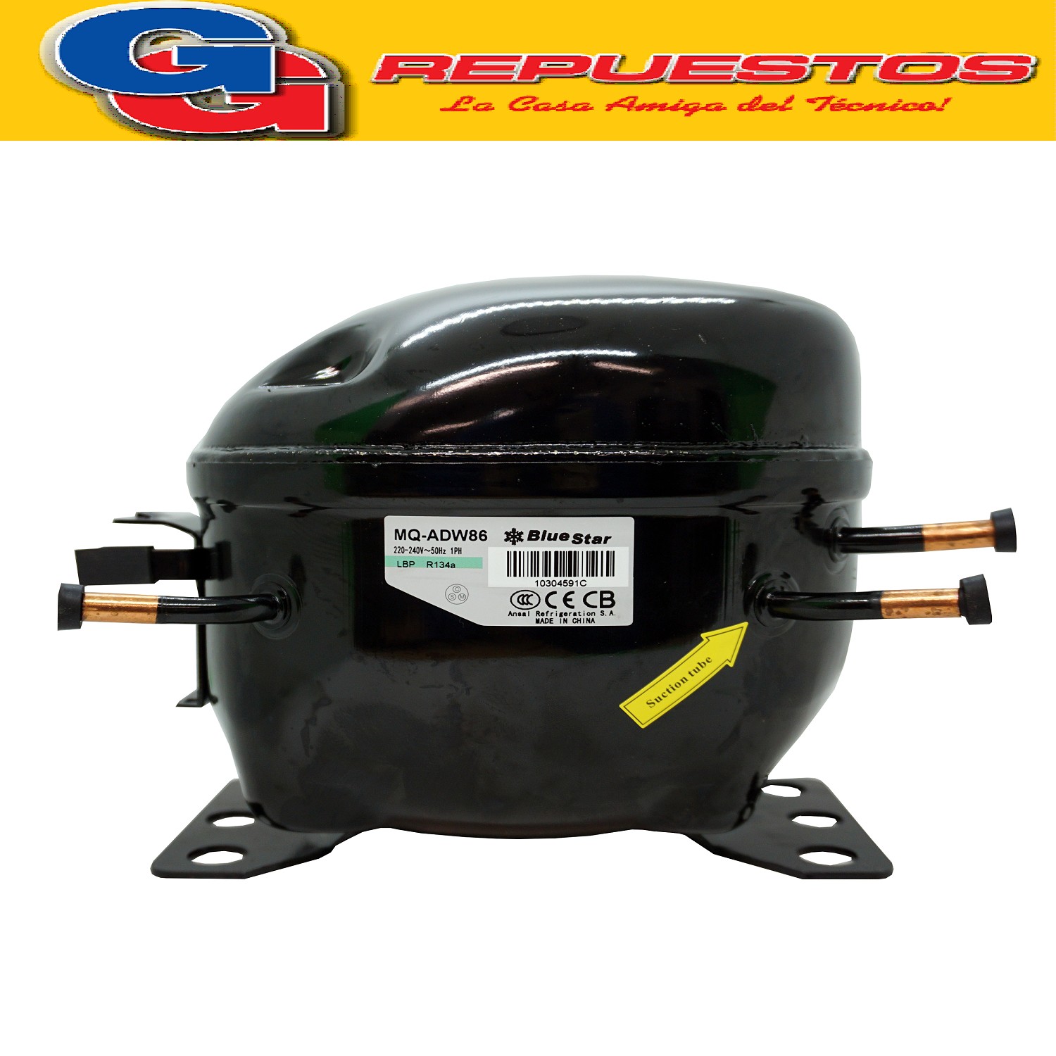 MOTOCOMPRESOR BLUESTAR 1/4 MQ-ADW86 R134 200W - 220V / 50hz  1.4A