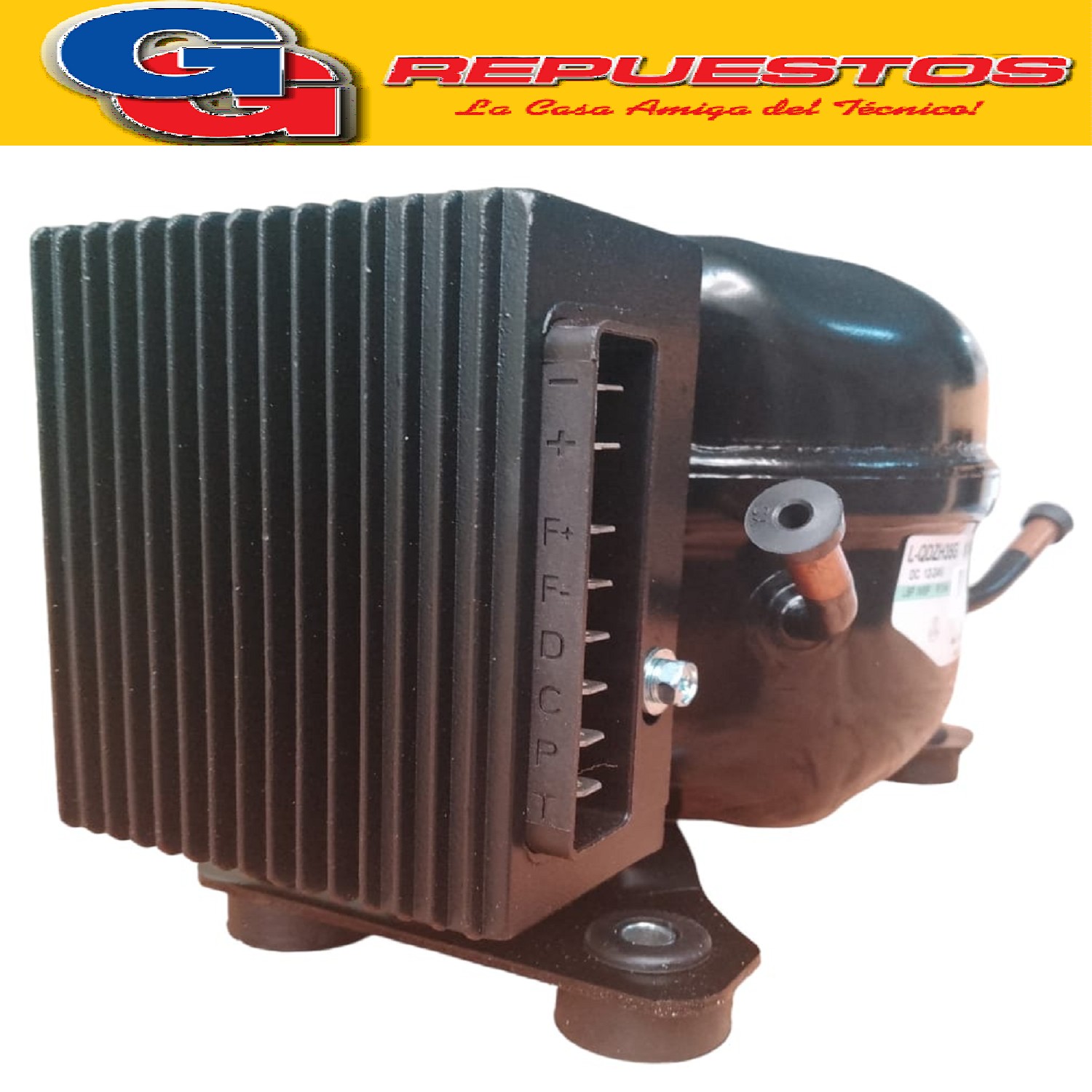 MOTOCOMPRESOR BLUESTAR 12/24V MX-QDZH91G 180W PARA GAS R134A / 9,01CM3 DESPLAZAMIENTO - 2000 RPM / PARA HELADERAS DE MOTORHOME, CARRIBARES Y CASAS RODANTES