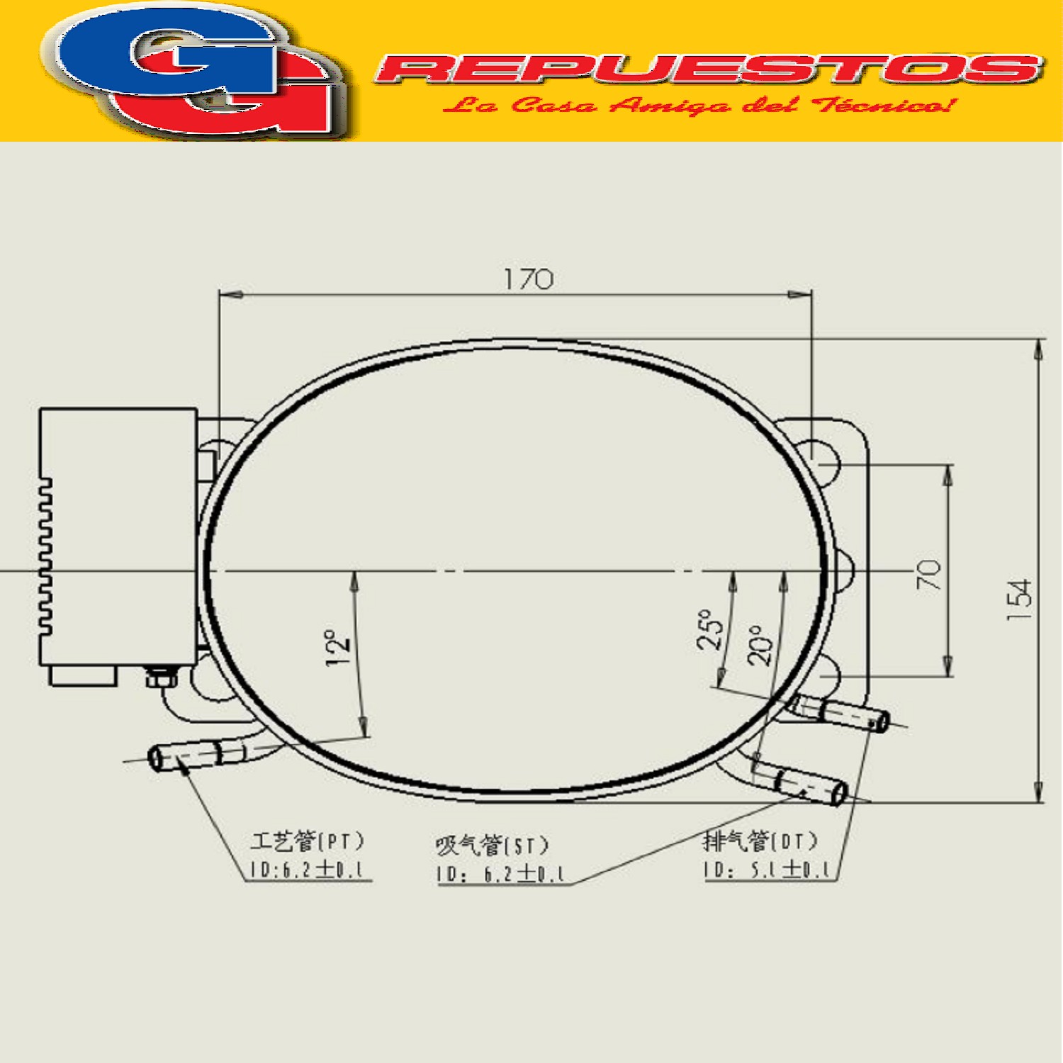 MOTOCOMPRESOR BLUESTAR 12/24V MX-QDZH91G 180W PARA GAS R134A / 9,01CM3 DESPLAZAMIENTO - 2000 RPM / PARA HELADERAS DE MOTORHOME, CARRIBARES Y CASAS RODANTES