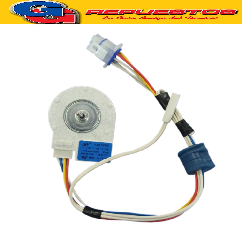 FORZADOR HELADERA NO FROST GENERAL ELECTRIC 9.75VC SENSOR PA ASONIC (LARGO EJE 55mm ORIGINAL) 
Cod.Origen:
WR60X10307 (MABE) forzador GE 9.75V WR60X10224 (MABE) Descontinuado WR60X10043 (MABE) 197D2039P008 UDQT26GE3 (PANASONIC) UDQT26GE3 WR01F01616 (MABE) 197D2407P013 MOTOR CONDENSADOR /Sustituido por (WR02F04237) 197D2407P016 WR60X1007 (PANASONIC) 197D4968G009 WR197D498G013 Productor: RMT62524 (Hecho en Japón) Evaporador 52101 9.75V DC 3.25W en nominal