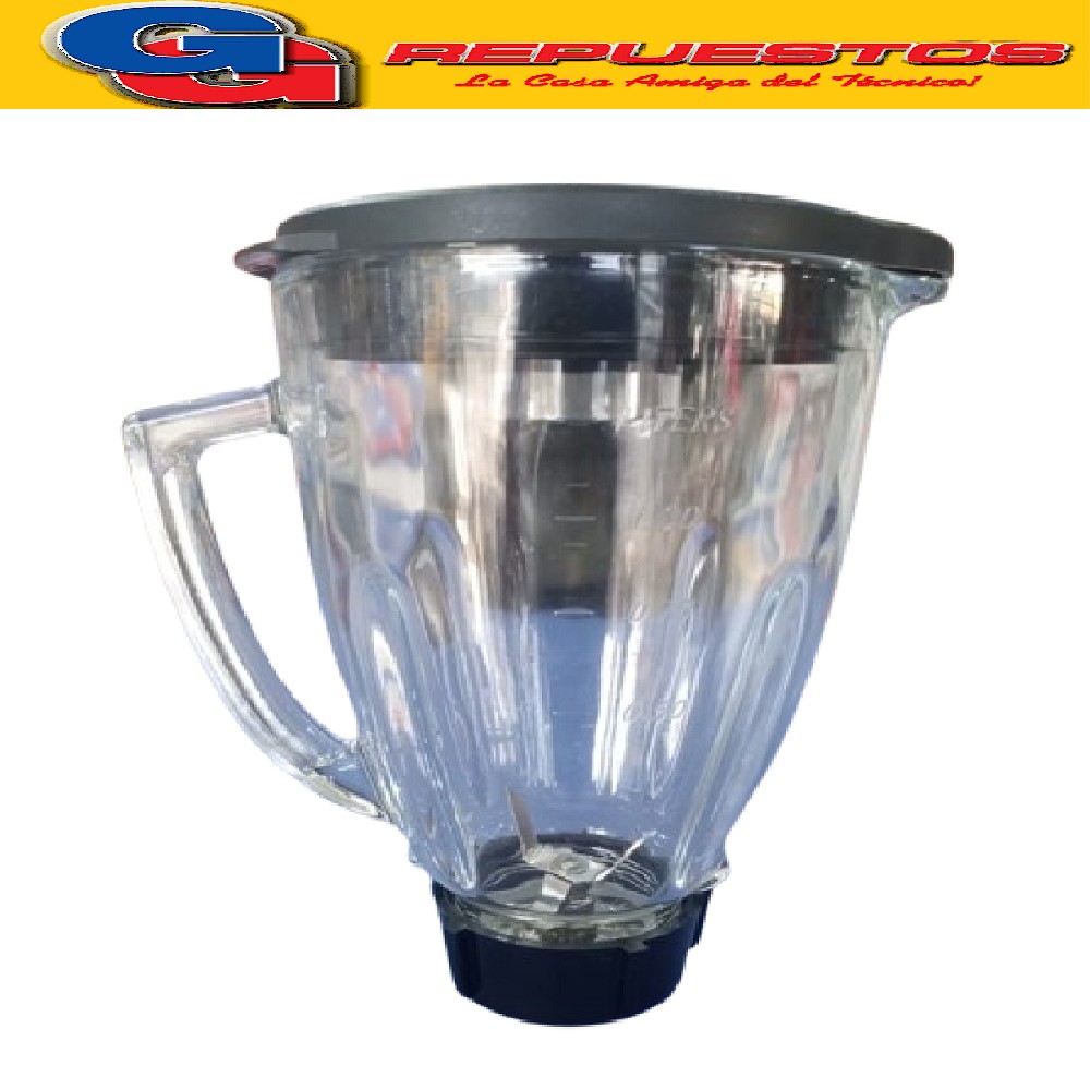 JARRA VASO LICUADORA COMPATIBLE CON OSTER REDONDA CON TAPA, CUCHILLA Y BASE