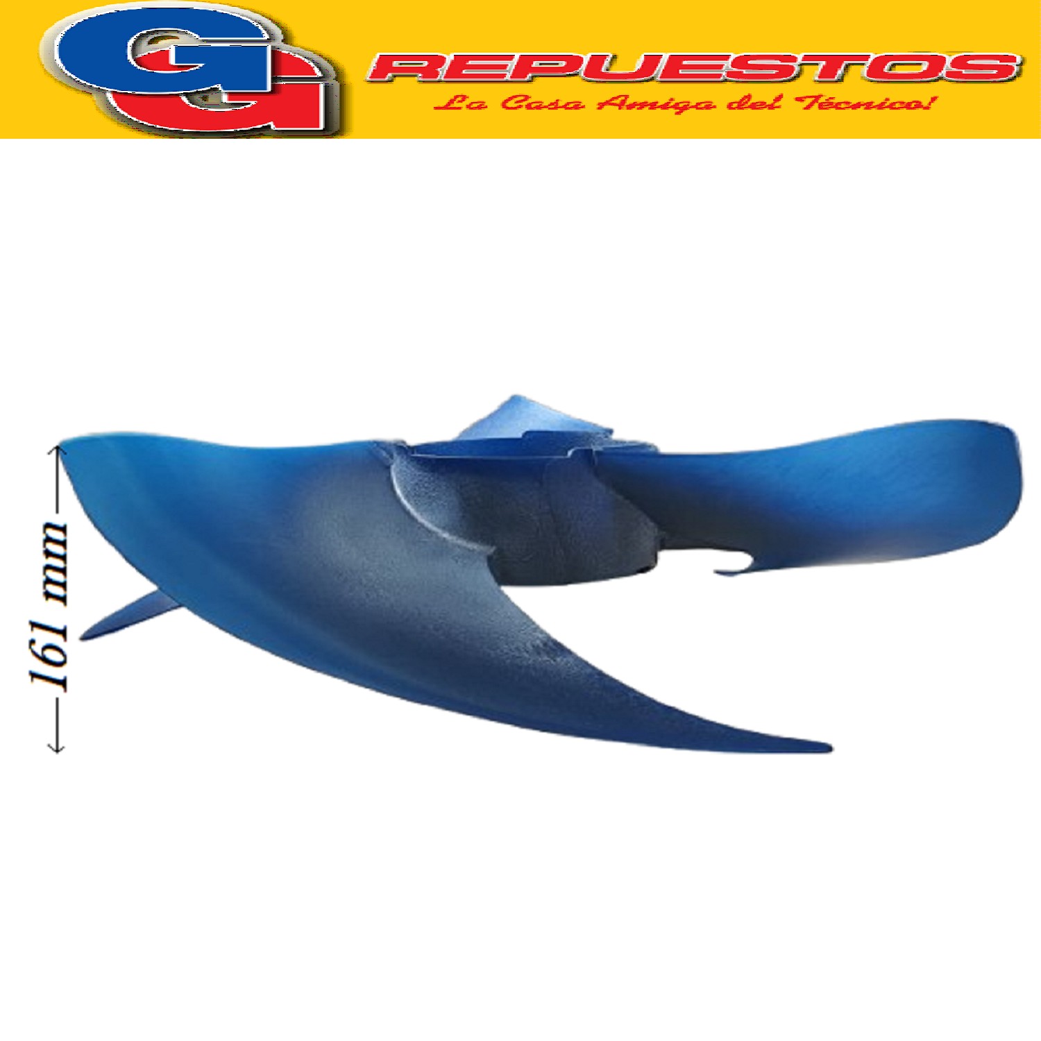HELICE PALA CONDENDSADORA AIRE SPLIT 3 ASPAS 565X161 SENTIDO DE GIRO ANTIHORAIRO  EJE DE 15 MM