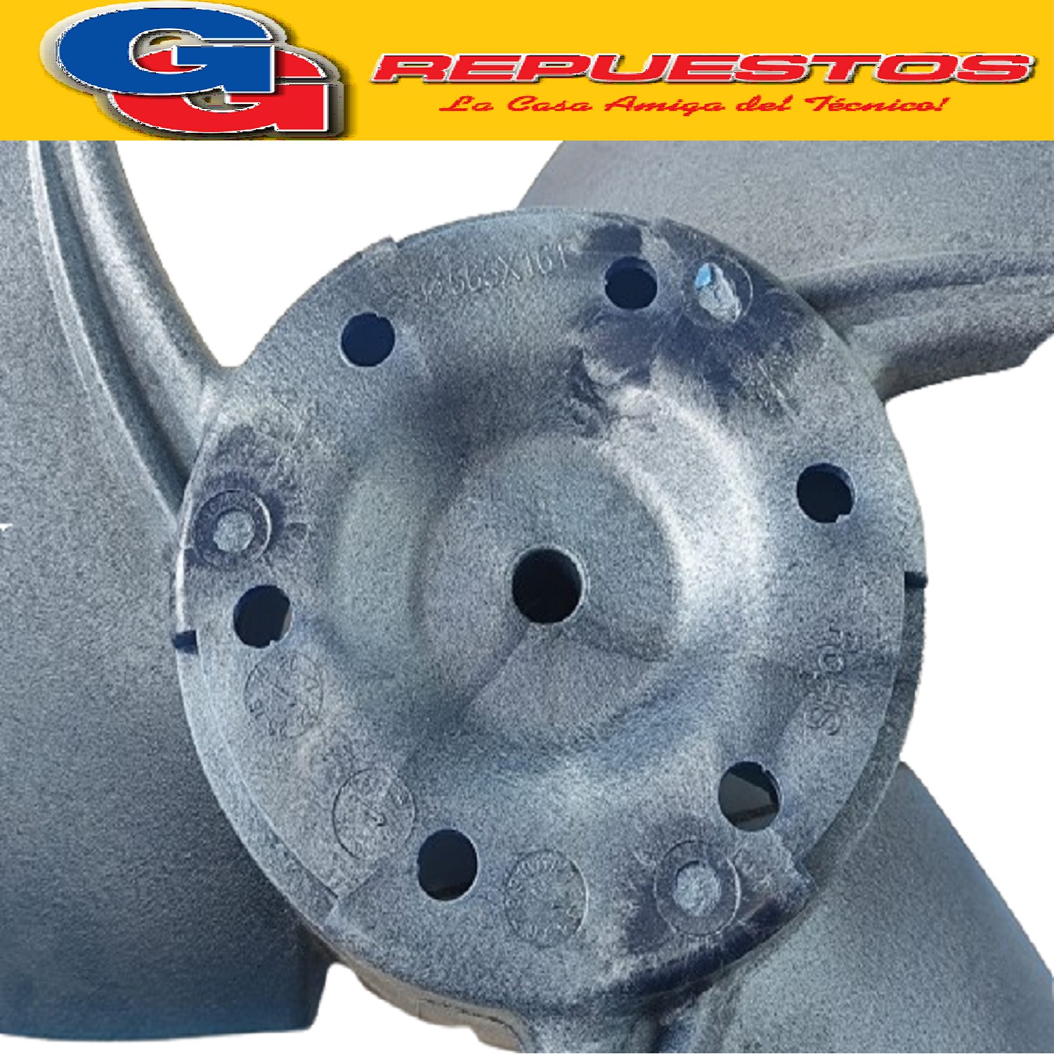 HELICE PALA CONDENDSADORA AIRE SPLIT 3 ASPAS 565X161 SENTIDO DE GIRO ANTIHORAIRO  EJE DE 15 MM