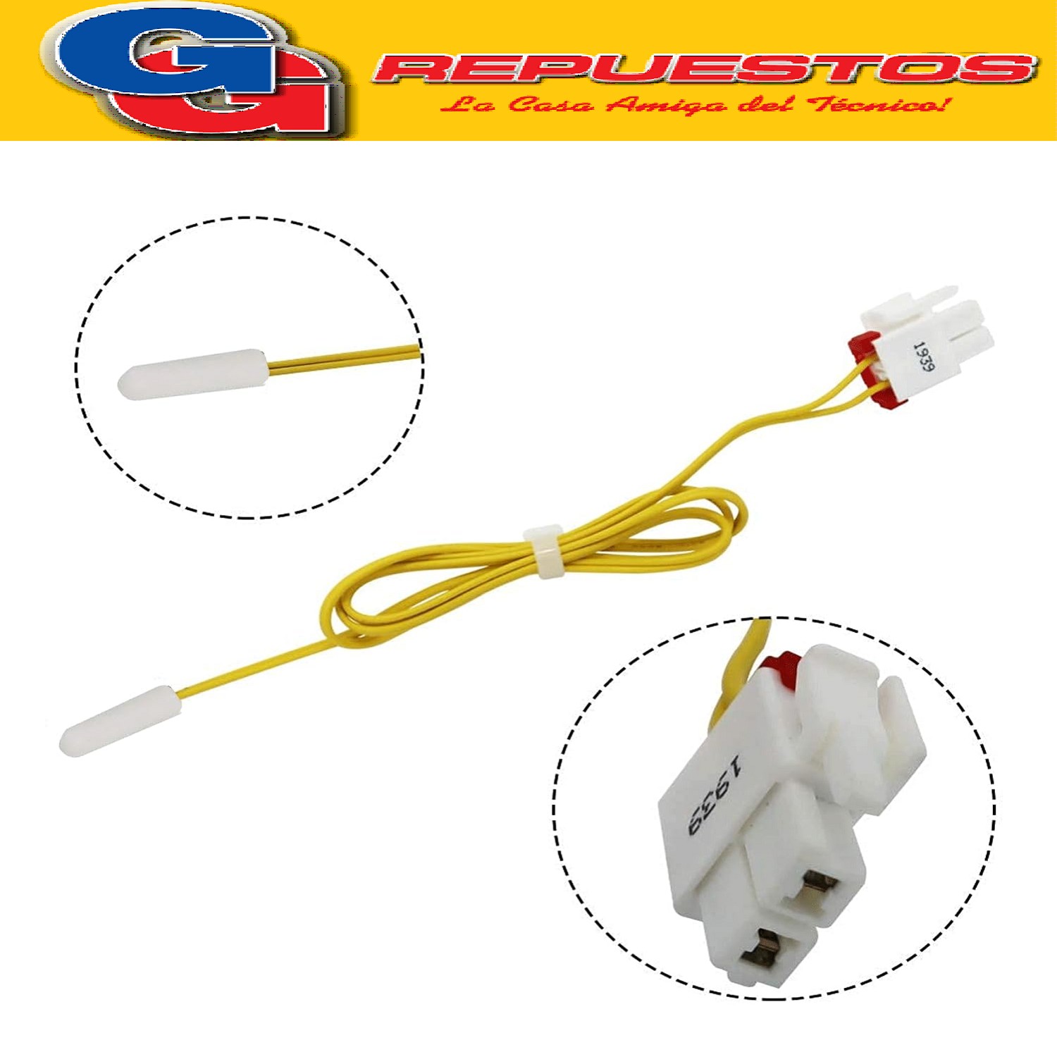 SENSOR/TERMISTOR 5K PARA HELADERA COMPATIBLE CON SAMSUNG CON FICHA RB2044SL- RB2055SW-RB215LABB-RM255BARB-RM255LASHSENSOR DE DESCONGELAMIENTO Para HELAD.SAMSUNG RS2530BBP-RS2530BSH-RS2530BWP-RS2533SW-RS2534BB-RS2534VQ-RS2534WW-RS253BASB-
RS2542SH-RS2544SL-RS2545SH-RS2555BB-RS2555SL-RS2555SW-RS2556SH-RS2577BB-RS2577SL-RS2578SH-
RS2578WW-RS257BARB-RS2623SL-RS2630SH-RS2630WW-RS263BBSH-RS263BBWP-RS264ABSH-RS265LABP-RS267LABP-RS267LASH-RS267LBSH- RT29K5710S8-RT46H5501-RT32-RT35K-RT38 (AMARILLO)