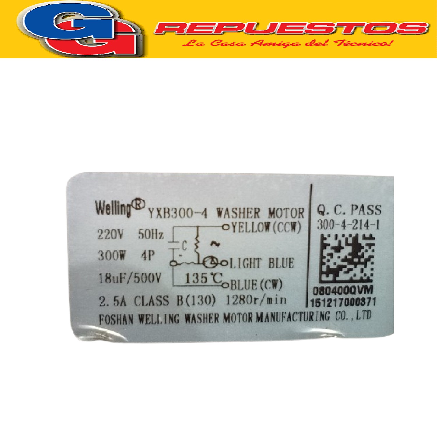 MOTOR PARA LAVARROPA SIAM,PHILCOY ADAPTABLE A OTRAS MARCAS 300W