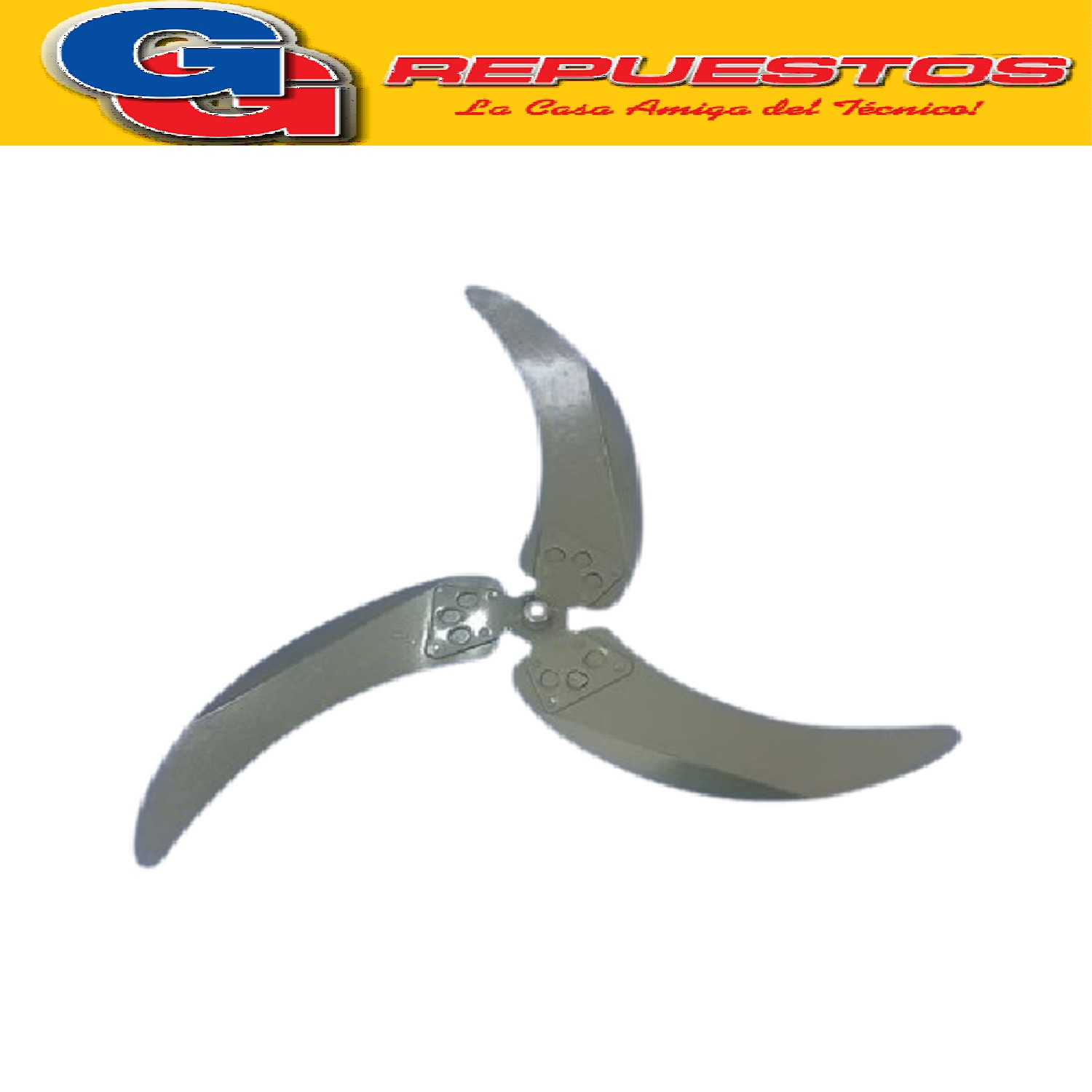 HELICE DE CHAPA DE 3 OJAS PULGA 24  EJE 9.5