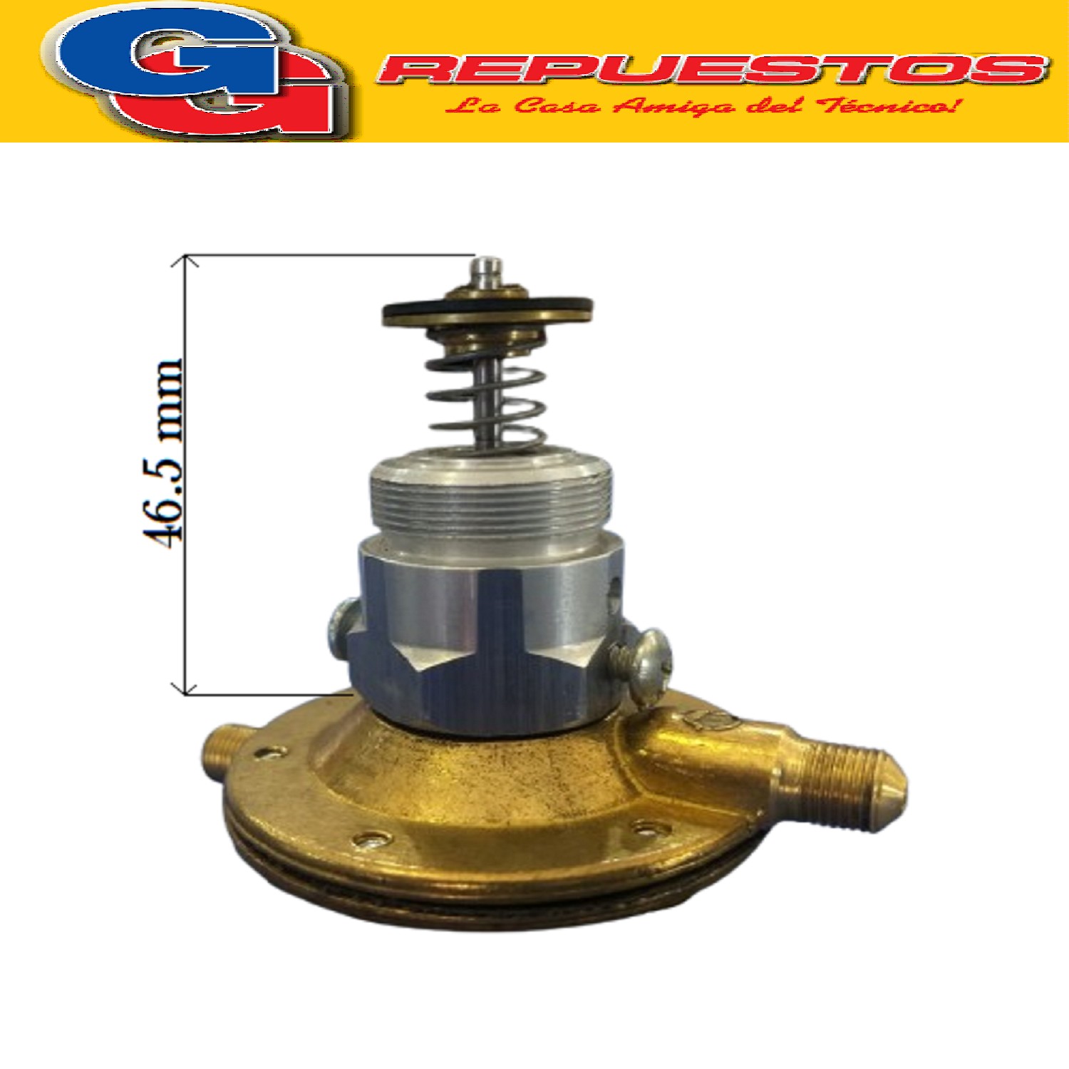 VALVULA AGUA CALEFON ORO AZUL CONECTOR GRANDE DOBLE MACHO  P .-