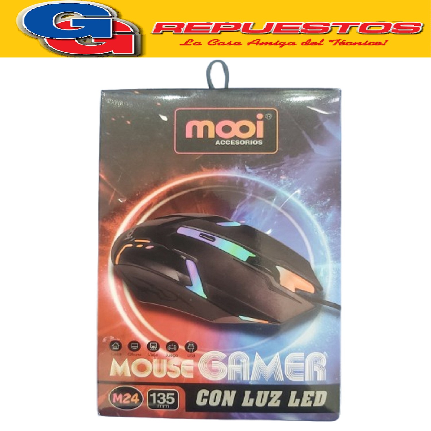 MOUSE GAMER MOOI CON LUCES RGB M24