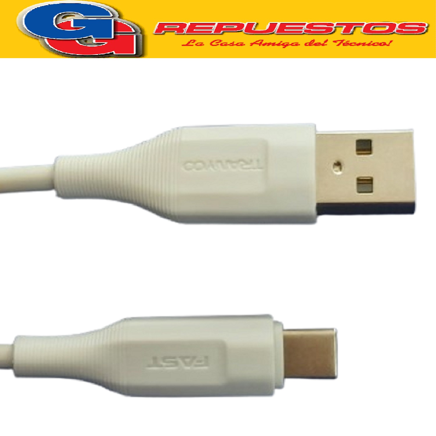 CABLE USB A TIPO C TRANYOO 3A CARGA RAPIDA CALIDAD