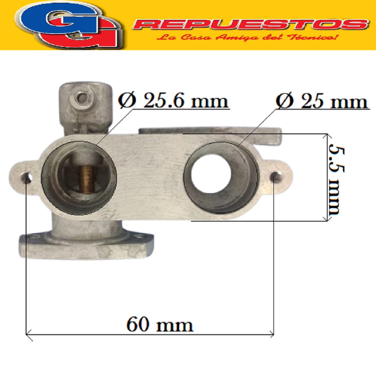 CUERPO TRASERO VALVULA CALEFON ORBIS 72 ANTIGUA(SUPER 12)*   N REP.