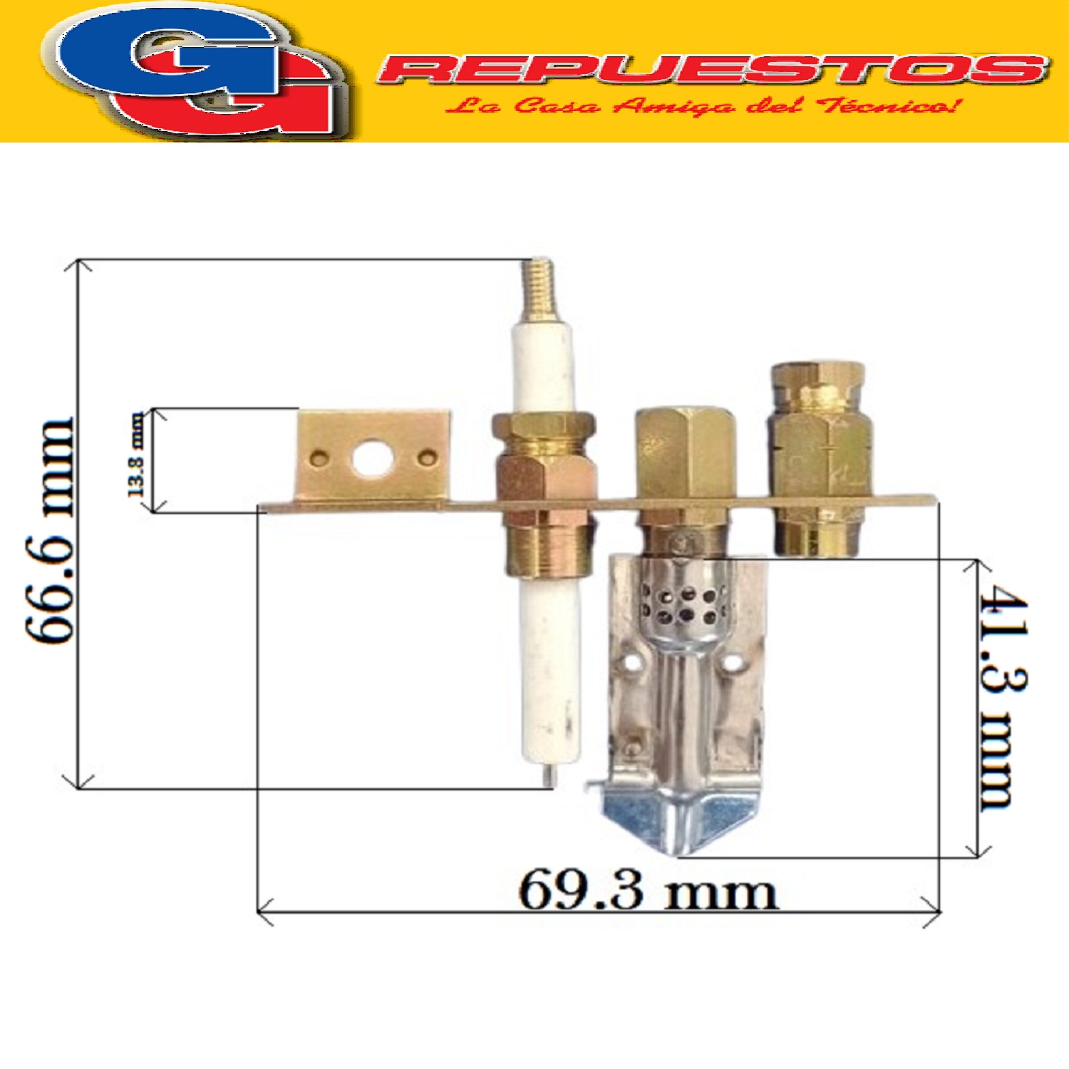 CABEZAL PILOTO CALEFON ORBIS E/P TN ARMADO CON BUJIA CALEFON REP.- GAS ENVASADO