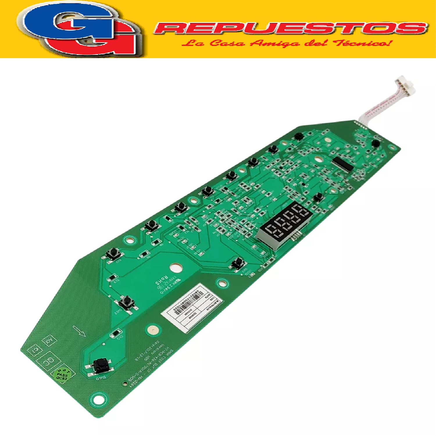 PLAQUETA PRINCIPAL LAVARROPAS ELECTROLUX ELAC209W  ELAC210S  (KIT POTENCIA-INTERFACE
ORIGINAL) Cod.Origen:
2220476 (ELECTROLUX-GAFA) PLACA ELEC POTENCIA ALEJ BOTON
2220588 (ELECTROLUX-GAFA) PLACA ELECT CONTROL ALEJ BOTON/ Reemplazo
2220477 (ELECTROLUX-GAFA) PLACA ELECT CONTROL ALEJ BOTON