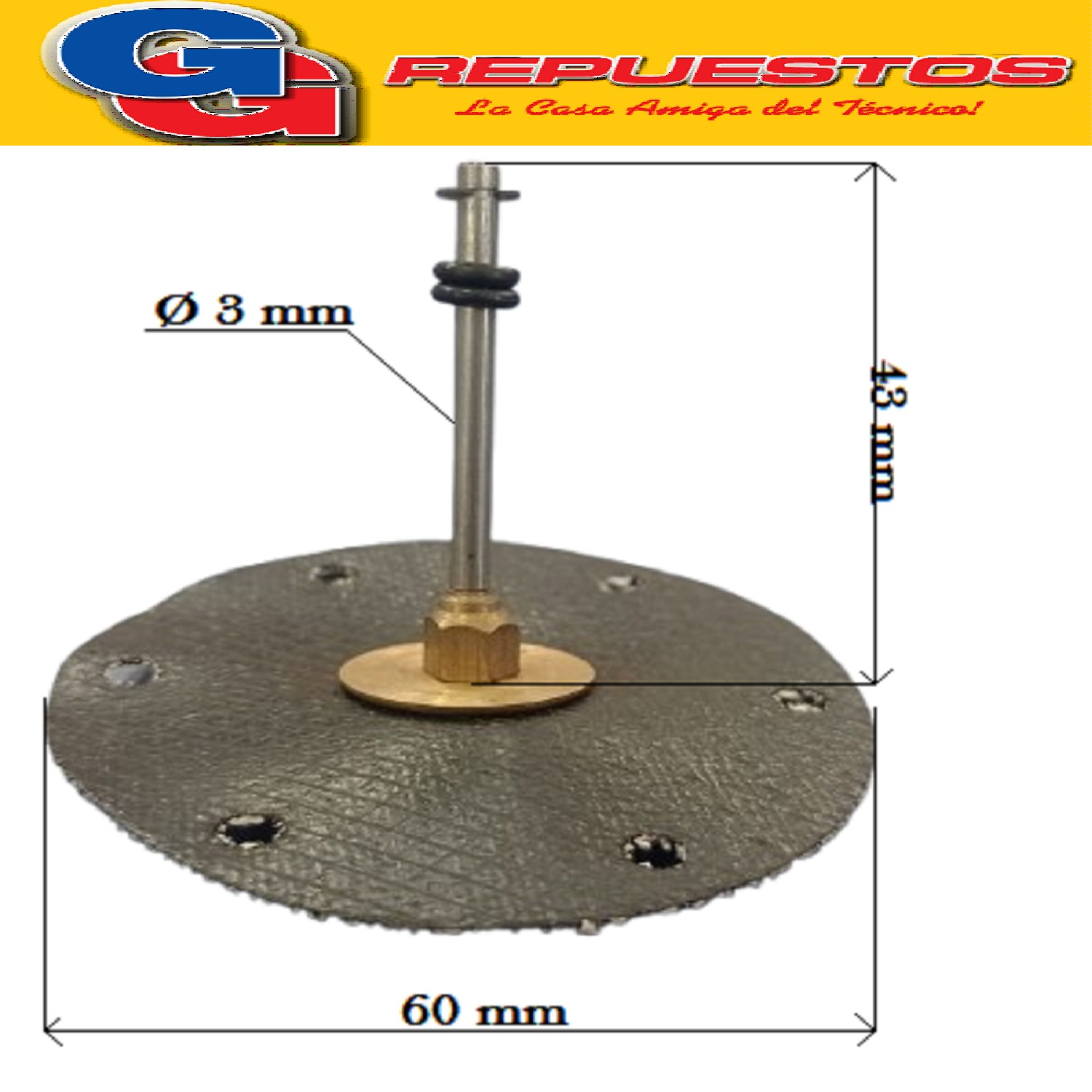 CONJUNTO EJE Y DIAFRAGMA UNIVERLSAL PARA CALEFON