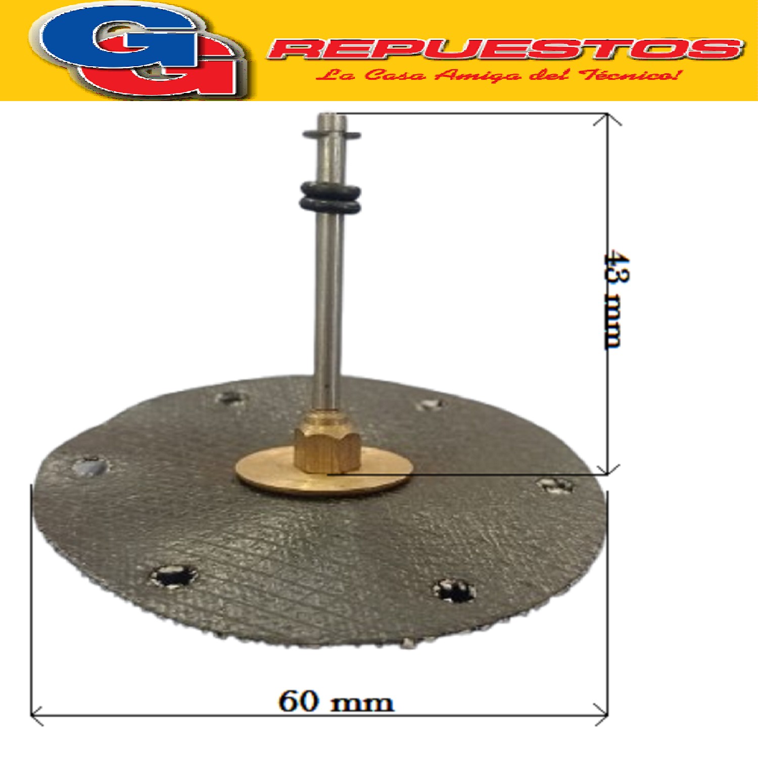 CONJUNTO EJE Y DIAFRAGMA UNIVERLSAL PARA CALEFON