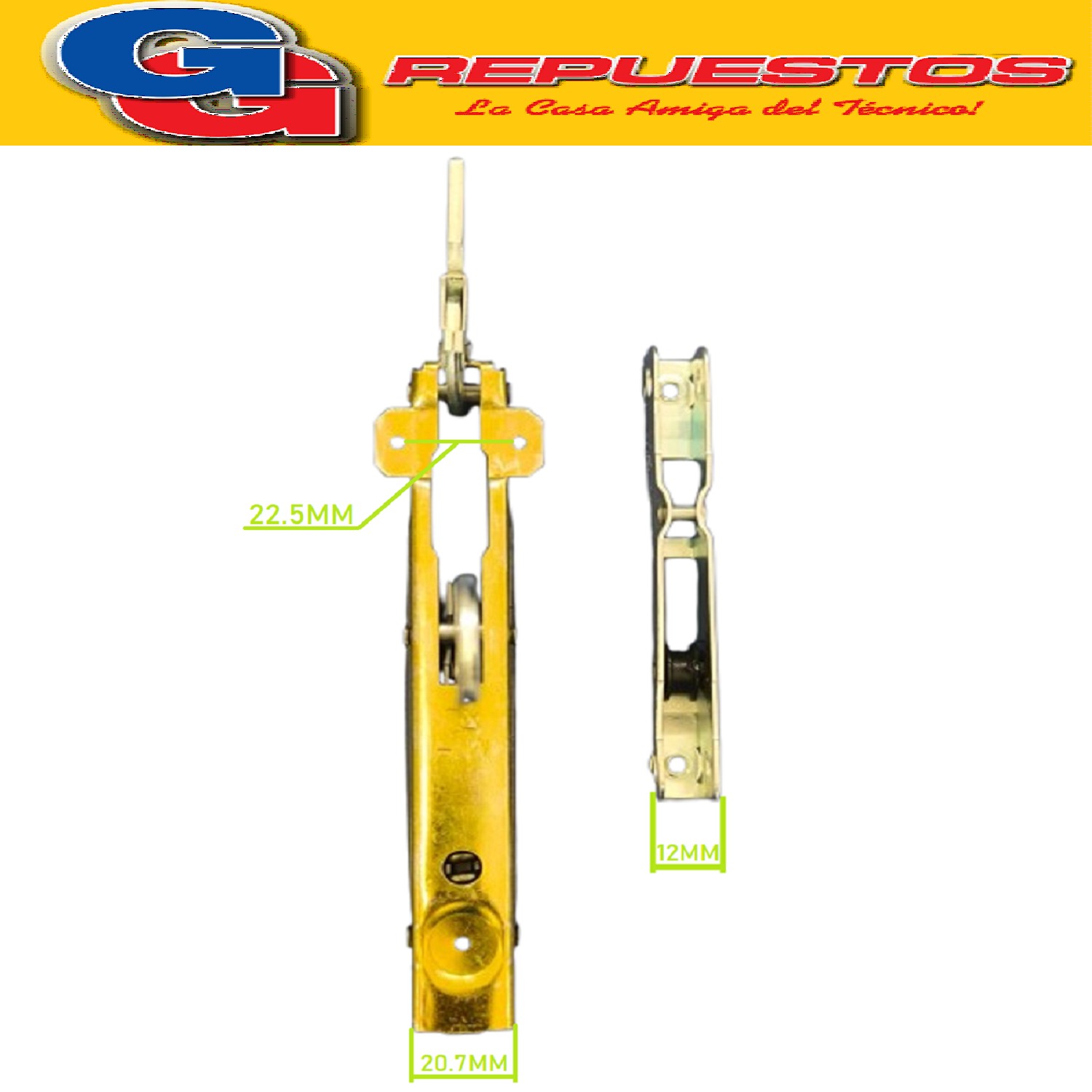 MANIJA BLANCA PARA FRIGOBAR O HELADERA UNIVERSAL (KIT FIJACI ON LATERAL 9.5 min a 17mm max
de agujero a agujero)
Length: 198 mm Holes wheelbase: 85/160 mm
TIRADOR UNIVERSAL FRIGO BLANCO.85-160mm