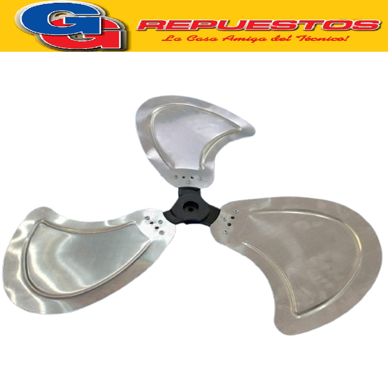 HELICE 22 EJE 8MM 3 ASPAS DE ALUMINIO CON CHAVETA CONJUNTO   PALA TREBOL CENTRO DE PLASTICO MARCA LILIANA COMPATIBLE CON LOS MODELOS VTFM22 / VPC22