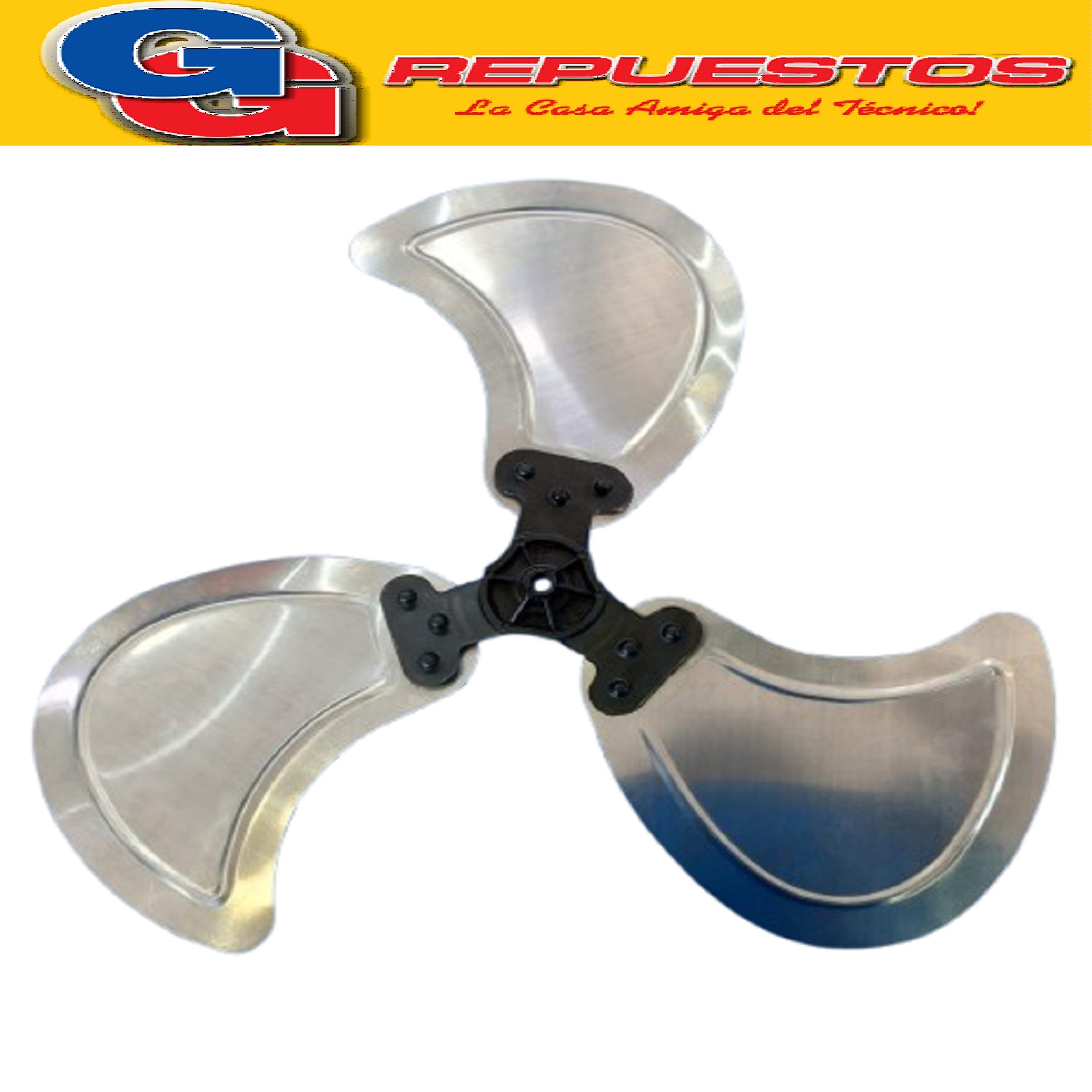 HELICE 22 EJE 8MM 3 ASPAS DE ALUMINIO CON CHAVETA CONJUNTO   PALA TREBOL CENTRO DE PLASTICO MARCA LILIANA COMPATIBLE CON LOS MODELOS VTFM22 / VPC22