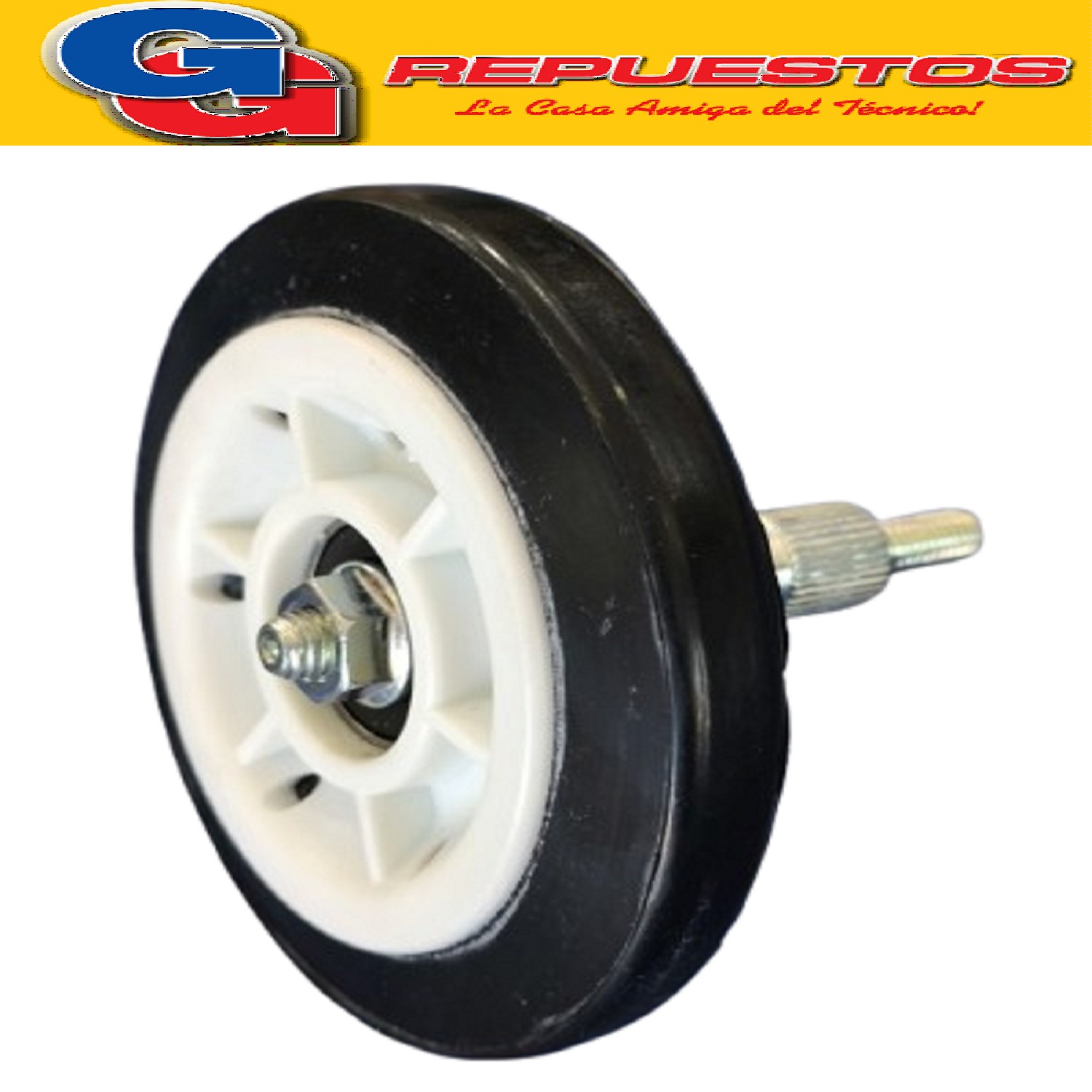 RUEDA SOPORTE TAMBOR SECARROPAS PARA PHILCO DRPH70-PHSC082 B /BDH-PHSC071B/BDH-DRPH60-GAFA ADV
y OTROS (RUEDA CON RULEMAN 608 73mm DIAMETRO ORIGINAL)
COMPATIBLE CON SECADORA ATMA SCF5810B
(EL SECARROPAS LLEVA DOS)