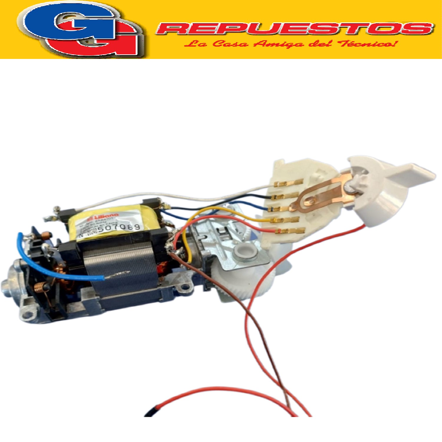MOTOR 450W BATIDORA LILIANA COMPATIBLE CON LOS MODELOS   AB102 / AB103 MODELO ZAB4701 CON LLAVE Y SWITCH