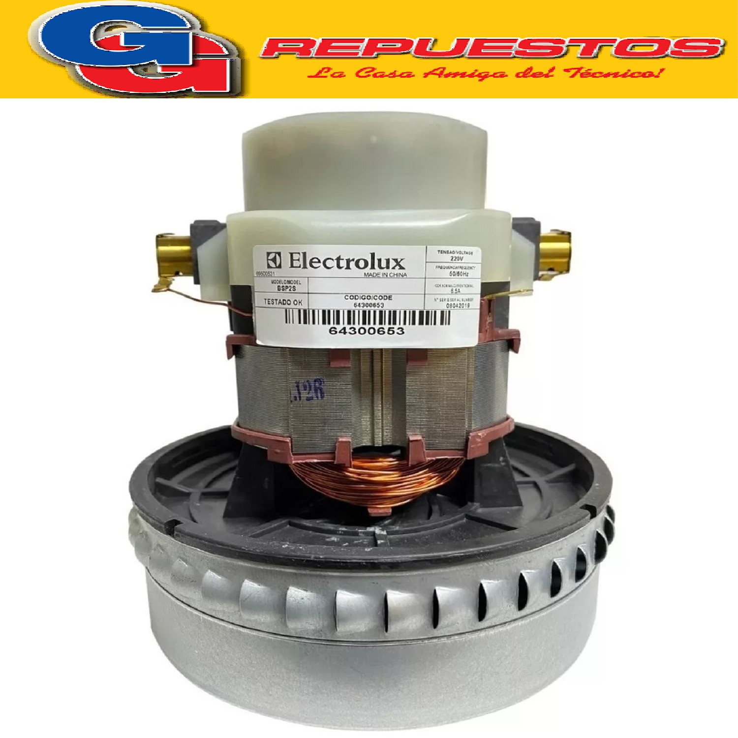 MOTOR ASPIRADORA GRANDE 2 TURBINAS AGUA-POLVO 1400W ELECTROL UX BPS2S 220V 50/60Hz 29032023 64300653