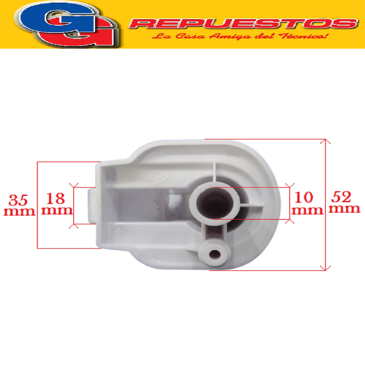 CODO PLASTICO ADAPTADOR DE BARRAL COLOR BLANCO VENTILADOR LILIANA COMPATIBLE CON LOS MODELOS VSOM12 / VSOM16