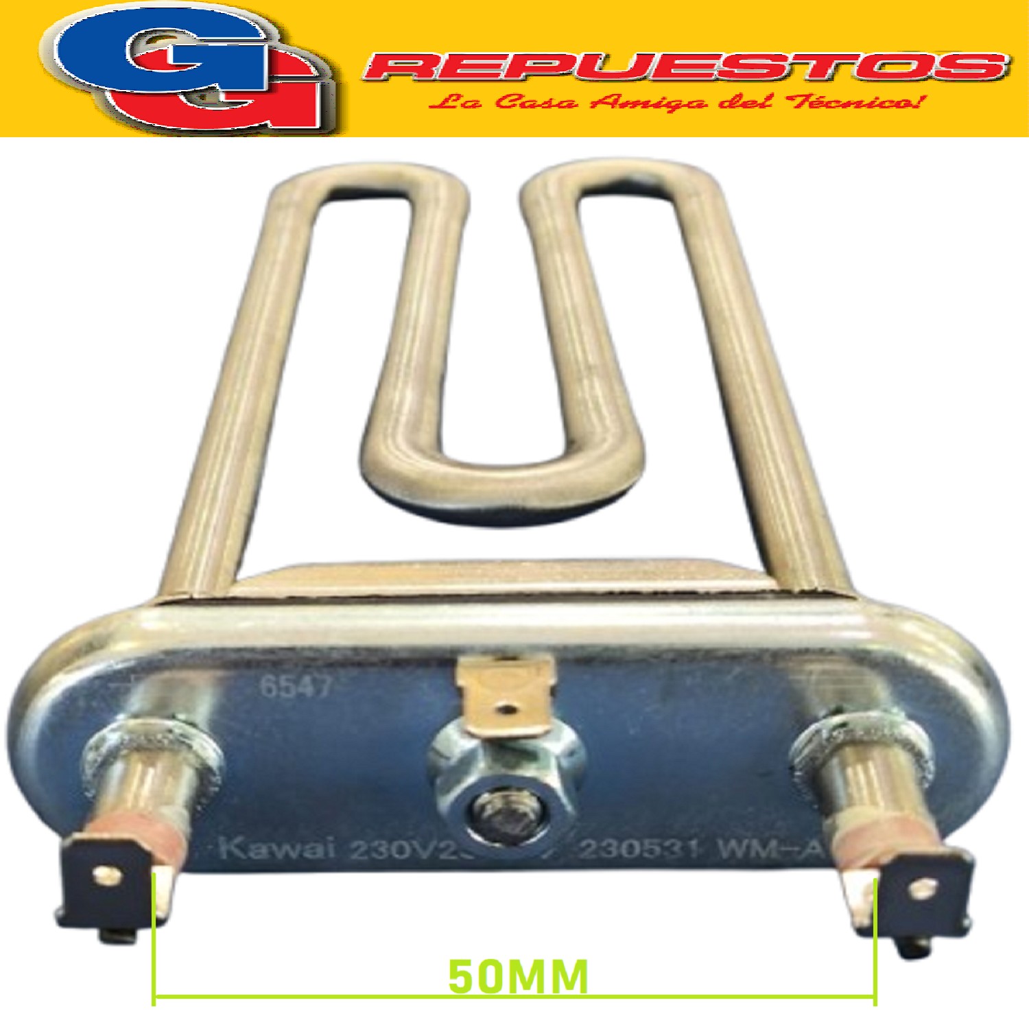 RESISTENCIA DE LAVARROPAS SAMSUNG WF1702WEWU / XBG - WW60 -  WW65M0NHWU/XBG 6Kg (ORIGINAL) 2000W 230V Total length: 208mm Length under flange: 177mm With 2 thermal fuses.
DC47-00006Q (SAMSUNG) HEATING ELEMENT 2000W WASHING MACHINE SAMSUNG
DC47-00006V (SAMSUNG) HEATER SU8E6547-V - SUS 316L 2000W 8.26