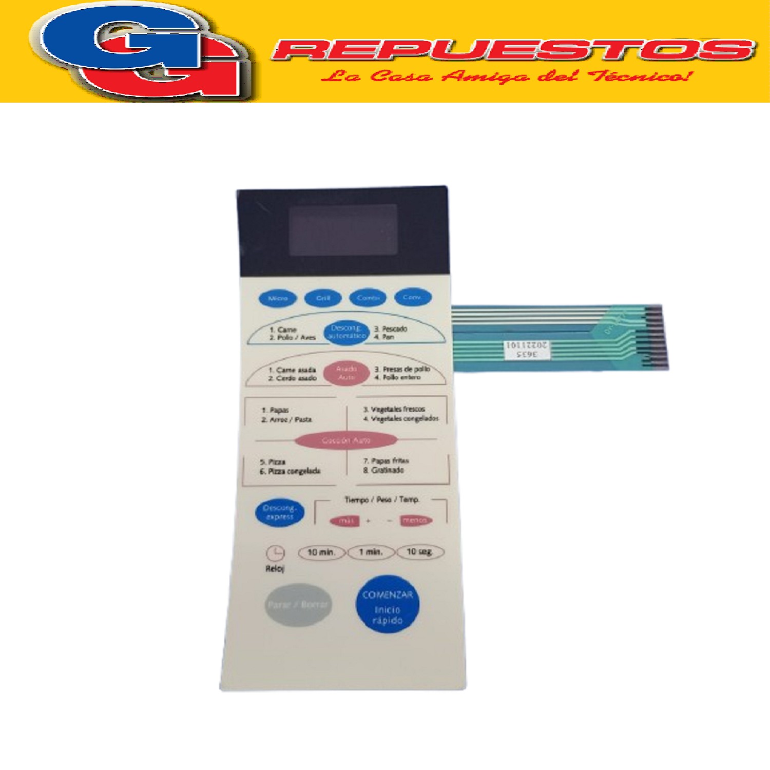 TECLADO DE MICROONDA MD253 PARA BGH 367600