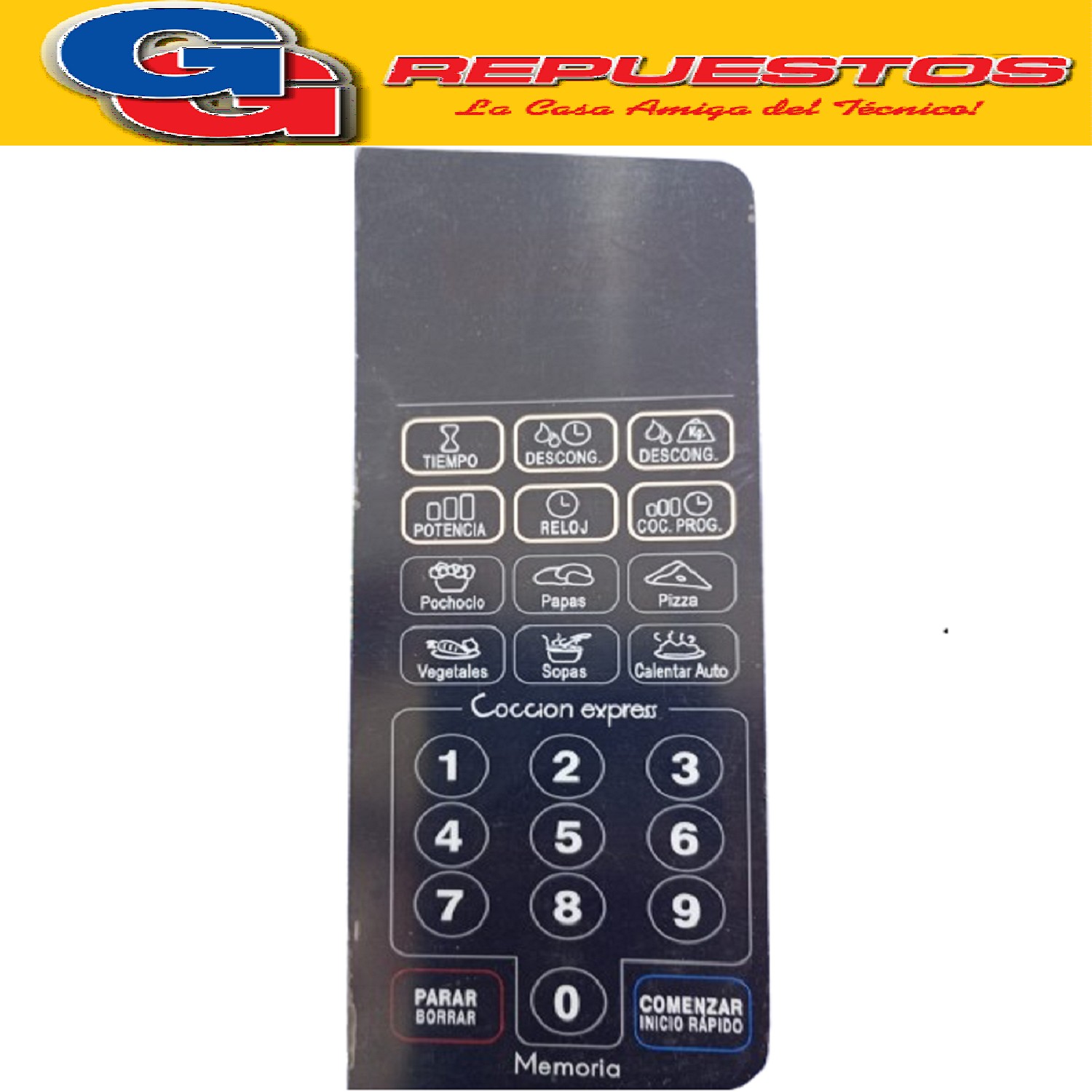 TECLADO DE MICROONDA MD258 PARA BGH B120