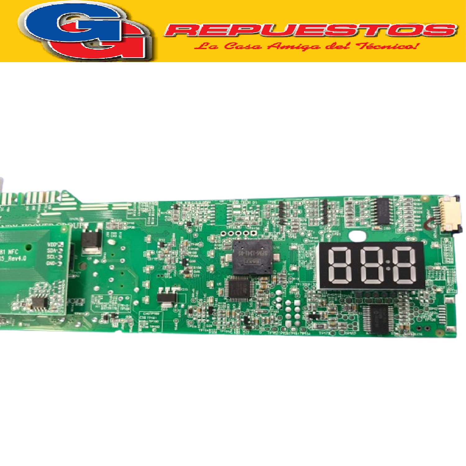 PLAQUETA ELECTRONICA CANDY VITA SMART CVST610T 2da SERIE N°  1000RPM CARGA SUPERIOR (UNIPLACA ORIGINAL) PLAQUETA