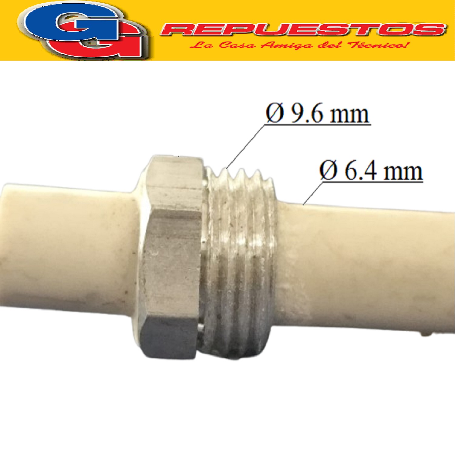 BUJIA CALEFAC.- E-106 PILOTO ANALIZADOR FAGAS C/BUJE Y ROSCA