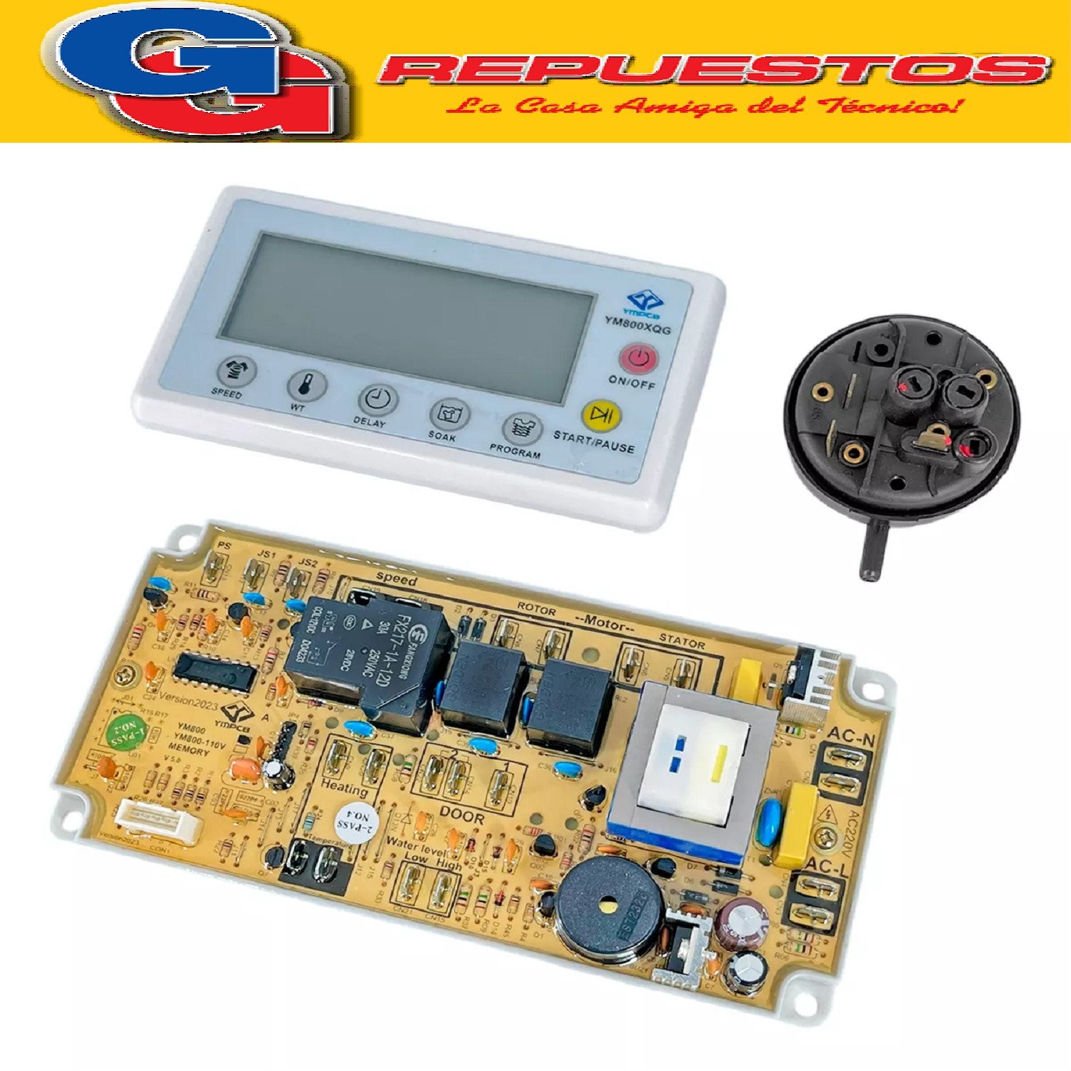 PLAQUETA UNIVERSAL YM800XQG PARA LAVARROPAS CARGA FRONTAL QU ALITY LINE QL-800X SOLO PARA MOTORES A CARBON CHG0312