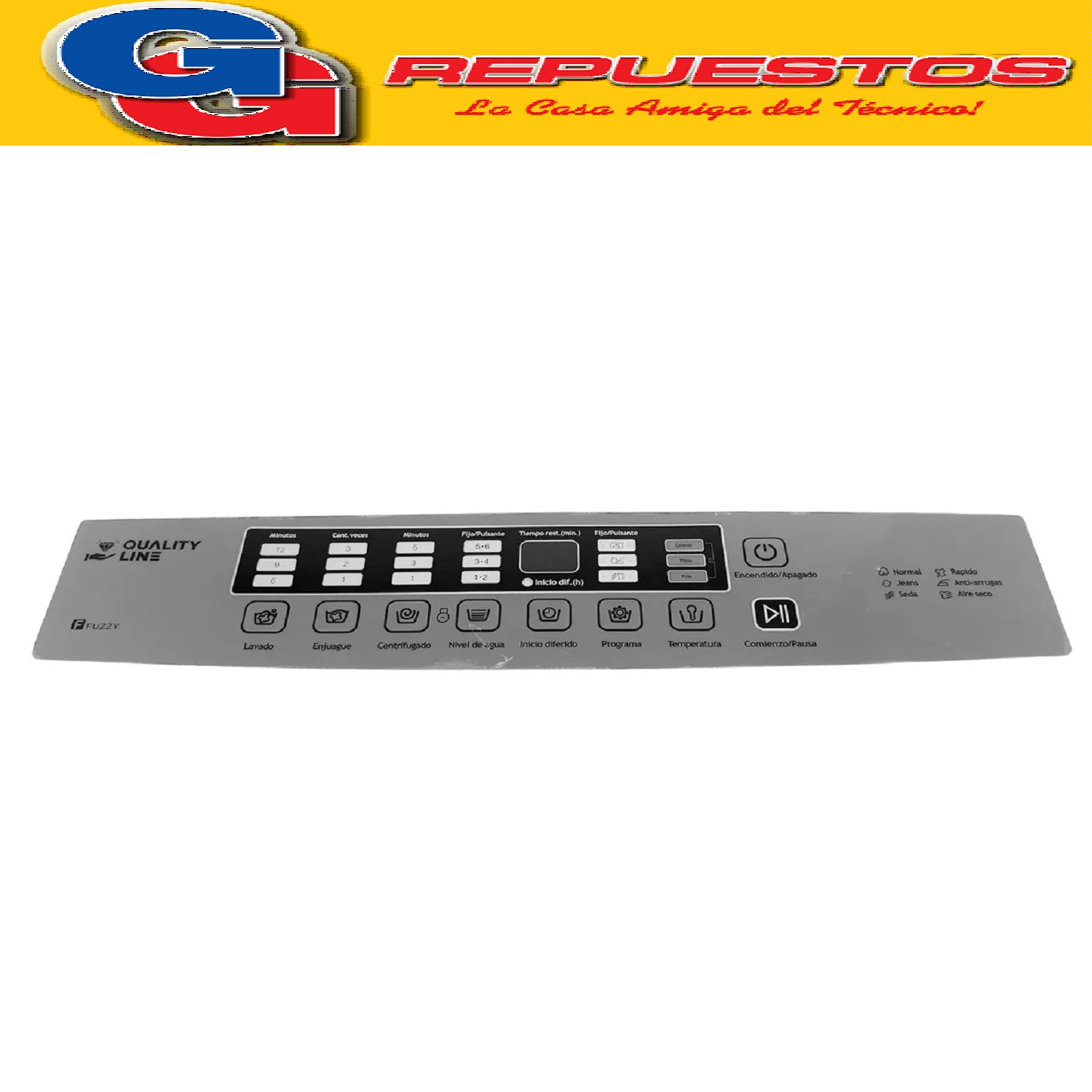 SERIGRAFIA PARA LAVARROPAS CARGA SUPERIOR PHILCO PH07  SERIG RAFIA MEMBRANA PRA PANEL PHILCO PH07 QUALITY LINE. LARGO 42,5 APROXIMADAMENTE