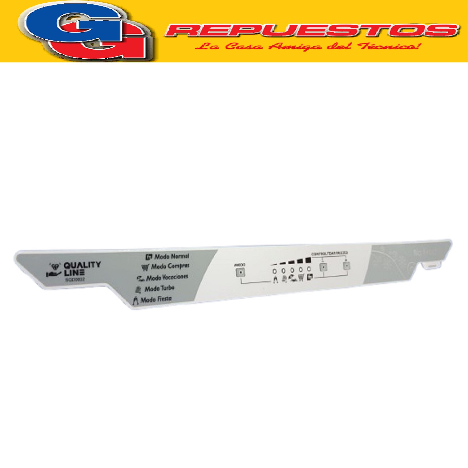 SERIGRAFIA PARA HELADERA BAMBI NF1600 MODELO NUEVO  WHITE WH ESTINGHOUSE PARA PLAQUETA CON BOTONES SERIGRAFIA QUALITY LINE HELADERA BAMBI NF1600 BOTON SQD0002