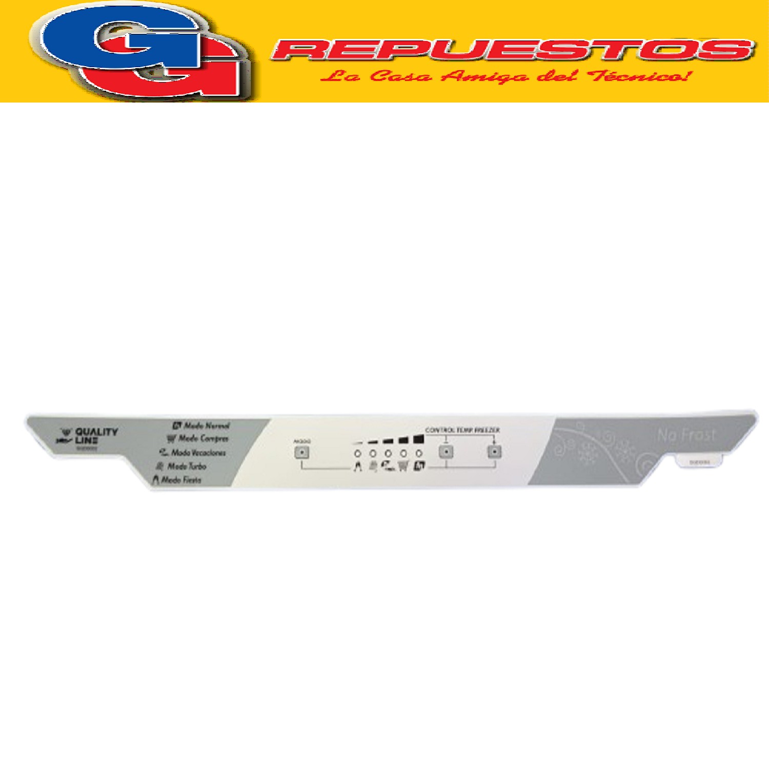 SERIGRAFIA PARA HELADERA BAMBI NF1600 MODELO NUEVO  WHITE WH ESTINGHOUSE PARA PLAQUETA CON BOTONES SERIGRAFIA QUALITY LINE HELADERA BAMBI NF1600 BOTON SQD0002