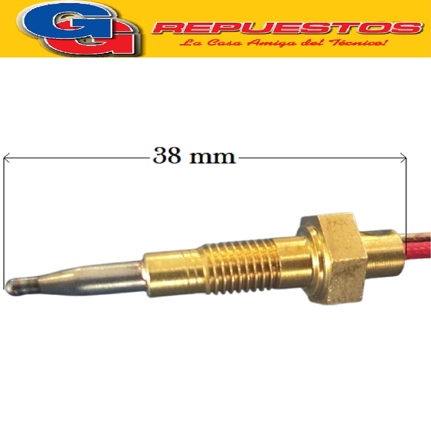 TERMOCUPLA COAXIAL COCINA 250 MM CON PIN  ROSCADA