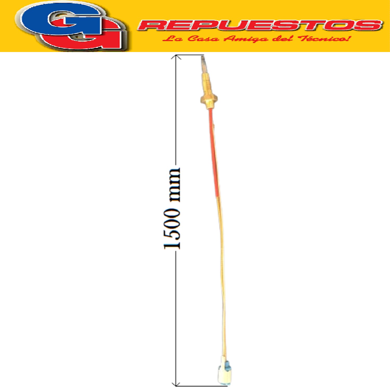 TERMOCUPLA COAXIAL COCINA 1500 MM PIN Y TUERCA