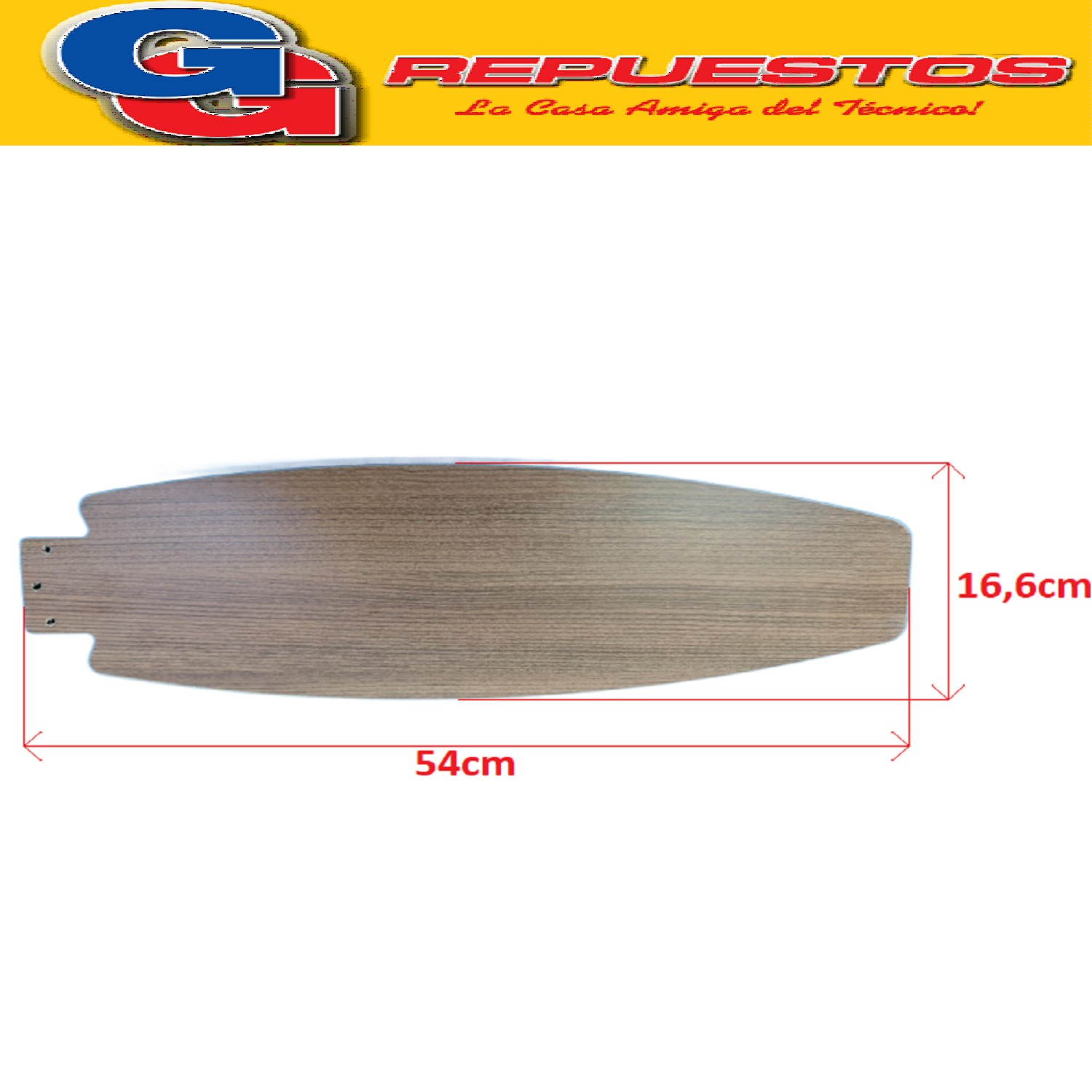 PALA DE MADERA CEREZO / ROBLE DAKAR PARA VENTILADOR DE TECHO LILIANA COMPATIBLE CON LOS MODELOS VTHM315R / VTHM315R X5 UNIDADES