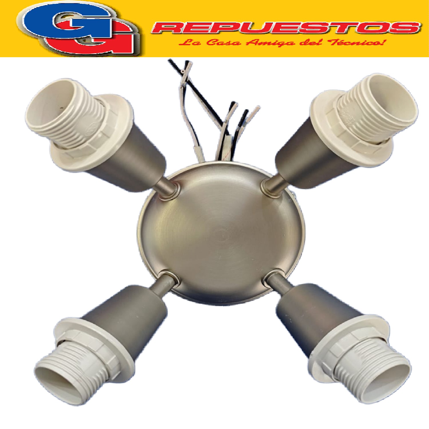 PORTA LAMPARA/FOCO PARA VENTILADOR DE TECHO 400-S LILIANA DE ACERO INOXIDABLE COMPATIBLE CON LOS MODELOS VTHM415 / VTHM415R / VTHM415 / VTHM415R