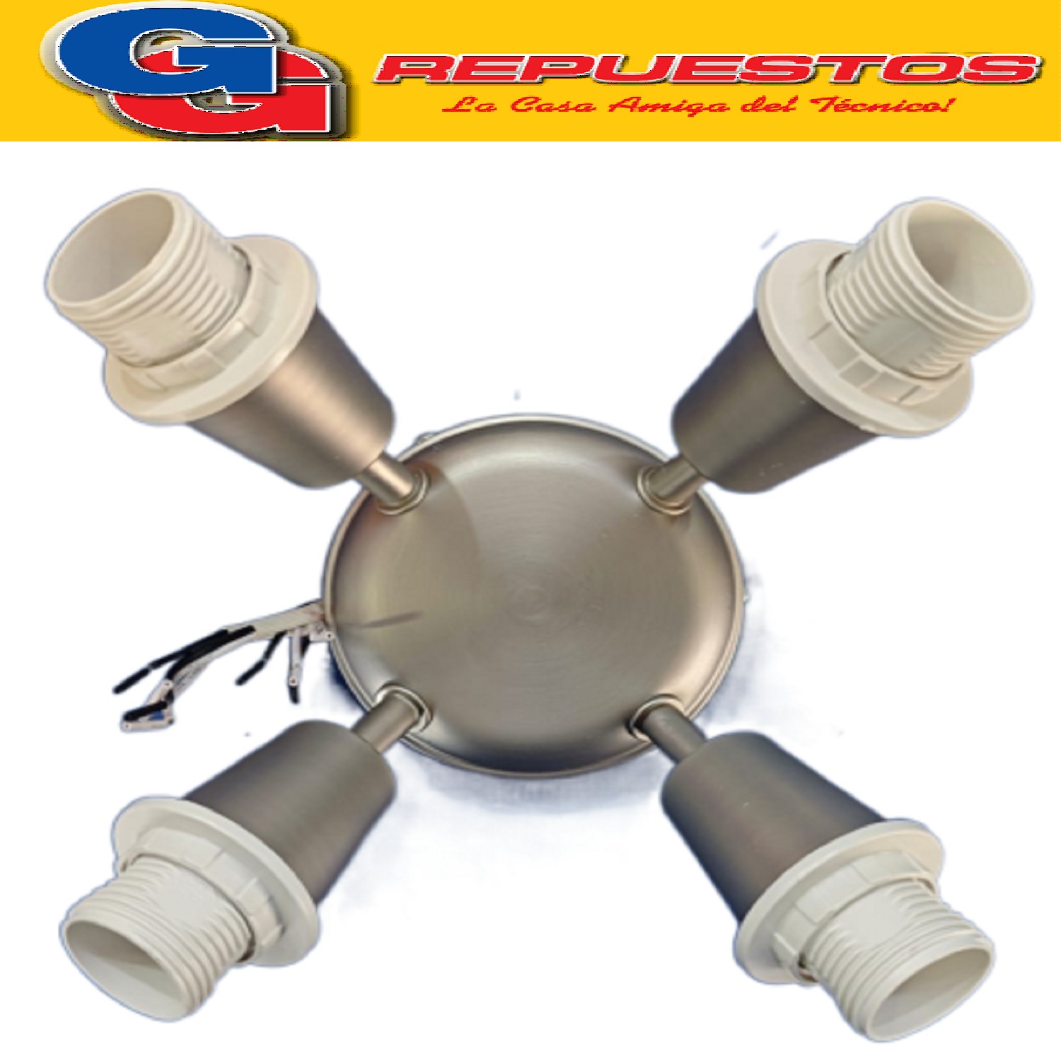 PORTA LAMPARA/FOCO PARA VENTILADOR DE TECHO 400-S LILIANA DE ACERO INOXIDABLE COMPATIBLE CON LOS MODELOS VTHM415 / VTHM415R / VTHM415 / VTHM415R