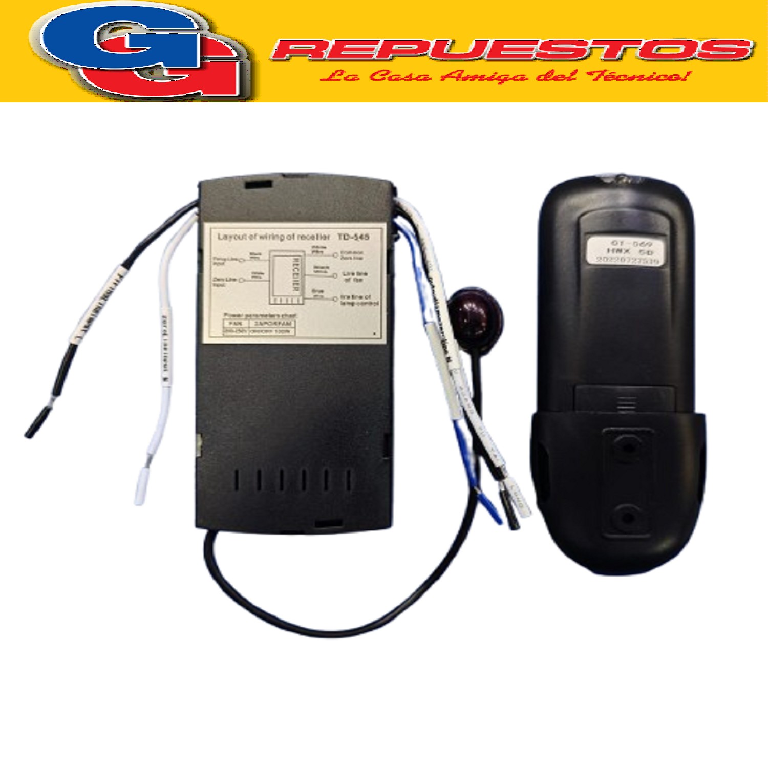 CONTROL REMOTO PARA VENTILADOR DE TECHO LILIANA COMPATIBLE C ON LOS MODELOS VTHM415R / VTHM415R CON RECEPTOR/CONTROLADOR