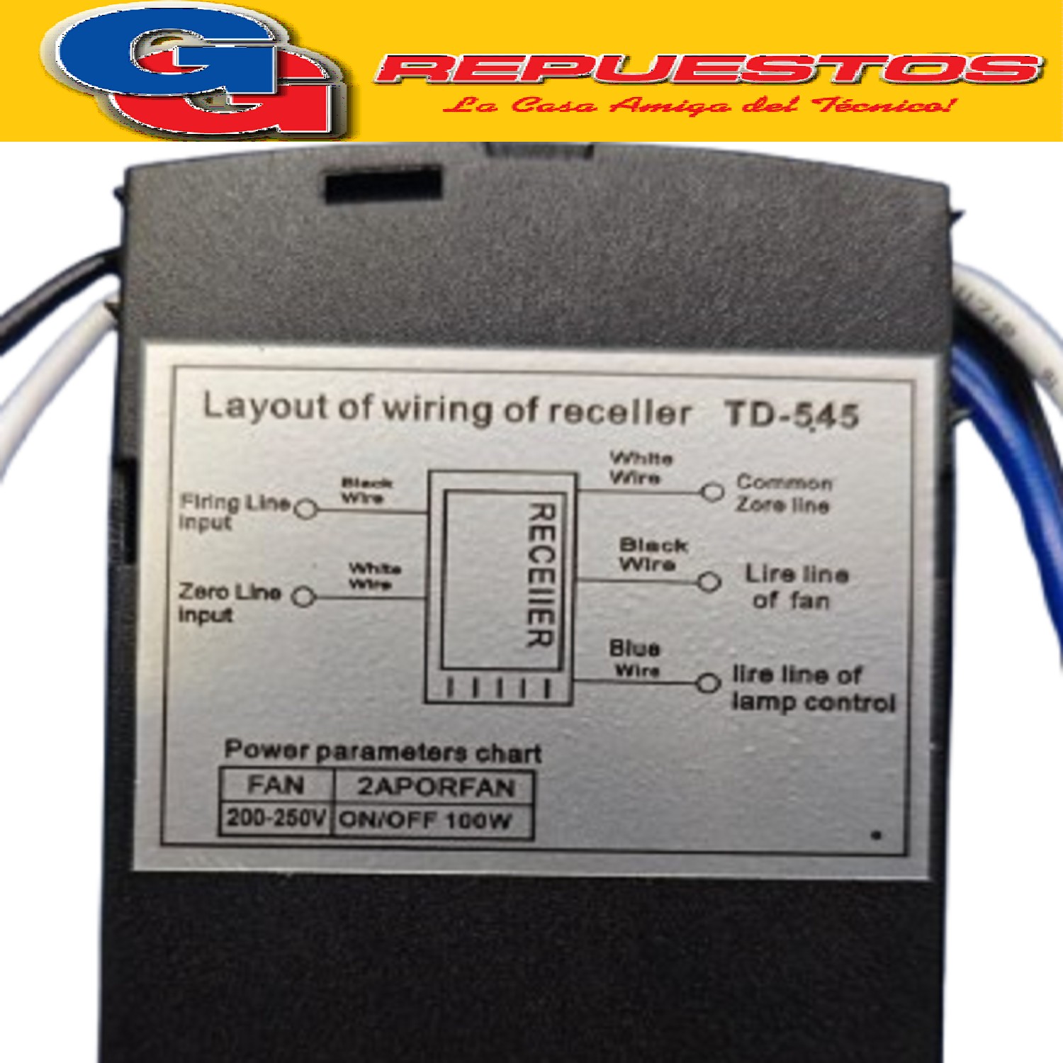 CONTROL REMOTO PARA VENTILADOR DE TECHO LILIANA COMPATIBLE C ON LOS MODELOS VTHM415R / VTHM415R CON RECEPTOR/CONTROLADOR